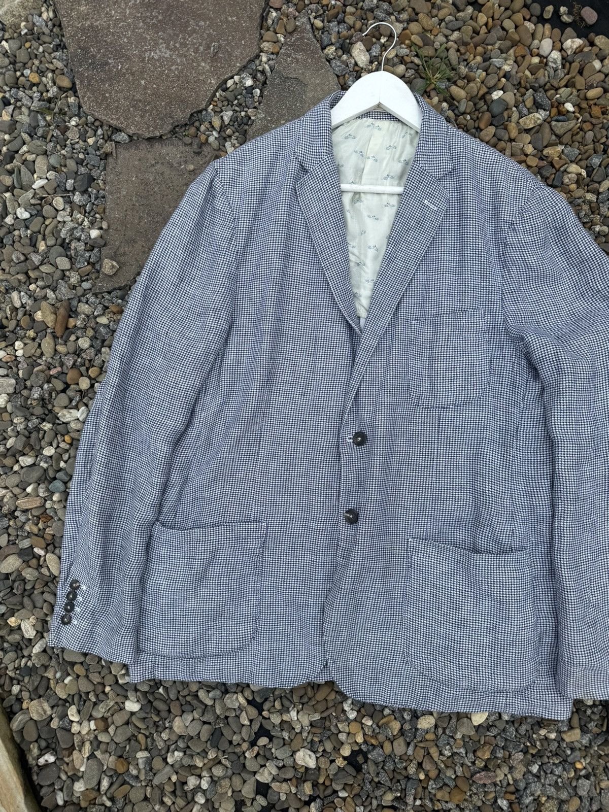 Massimo Alba Massimo Alba Lin houndstooth blazer luxury Size 44R - 3 Thumbnail