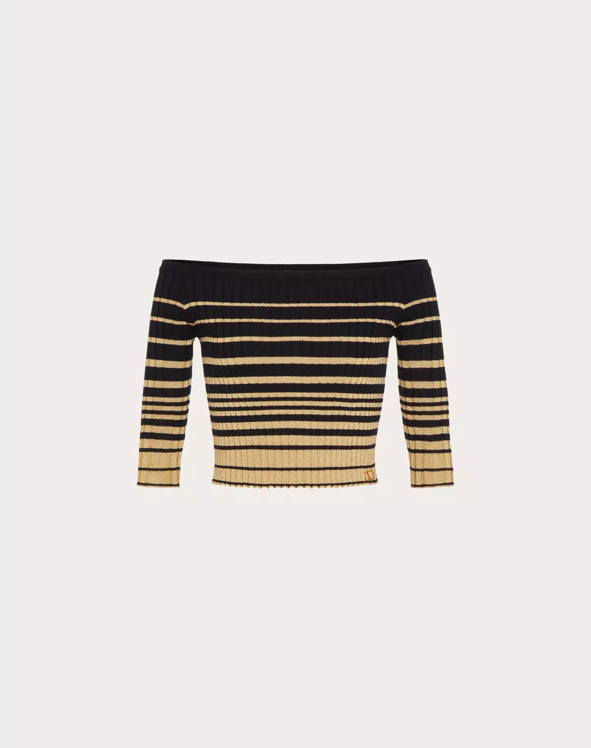 Valentino o1s1wg110625 Cotton And Lurex Jumper in Navy Blue Size XS / US 0-2 / IT 36-38 - 1 Thumbnail