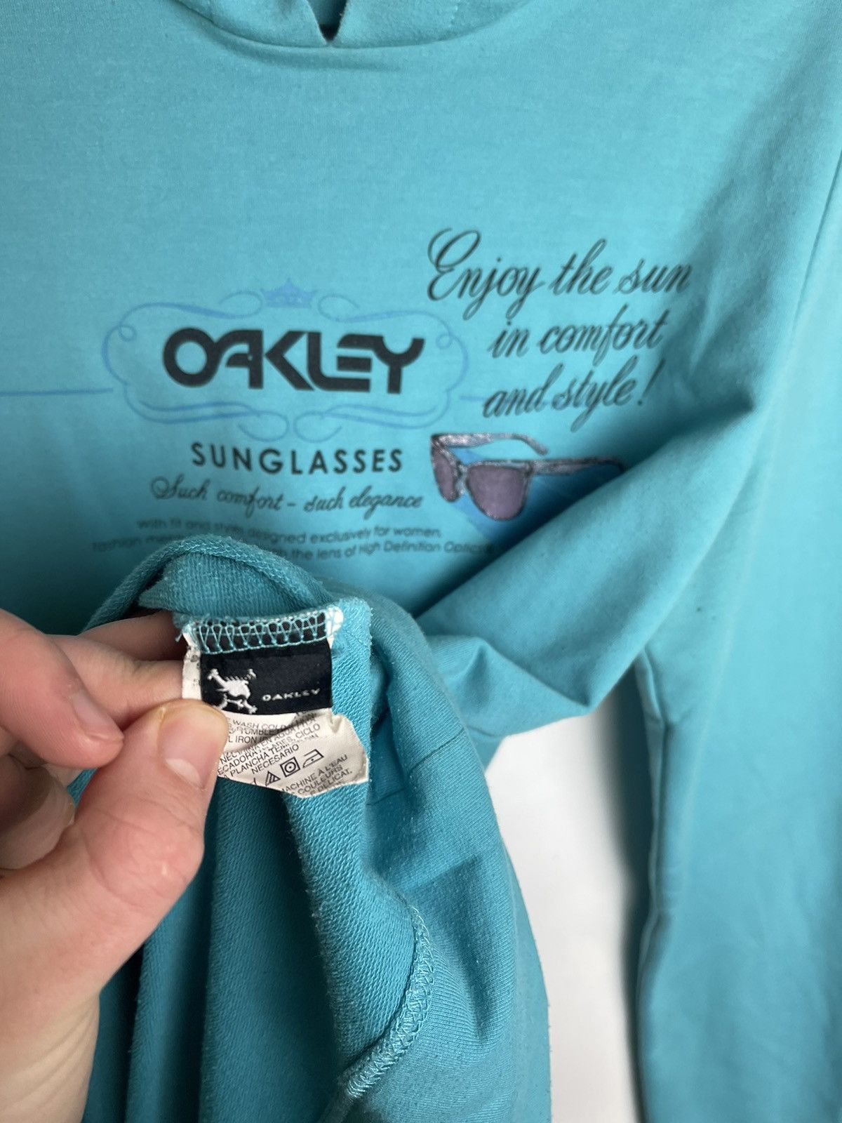 Oakley × Vintage Vintage 00s Sunglasses Boxy Hoodie Size US S / EU 44-46 / 1 - 5 Thumbnail