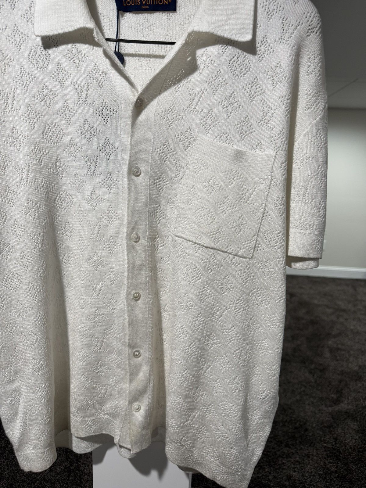 Louis Vuitton Louis Vuitton Monogram Pointelle White Short-Sleeved Shirt Size US XS / EU 42 / 0 - 2 Thumbnail