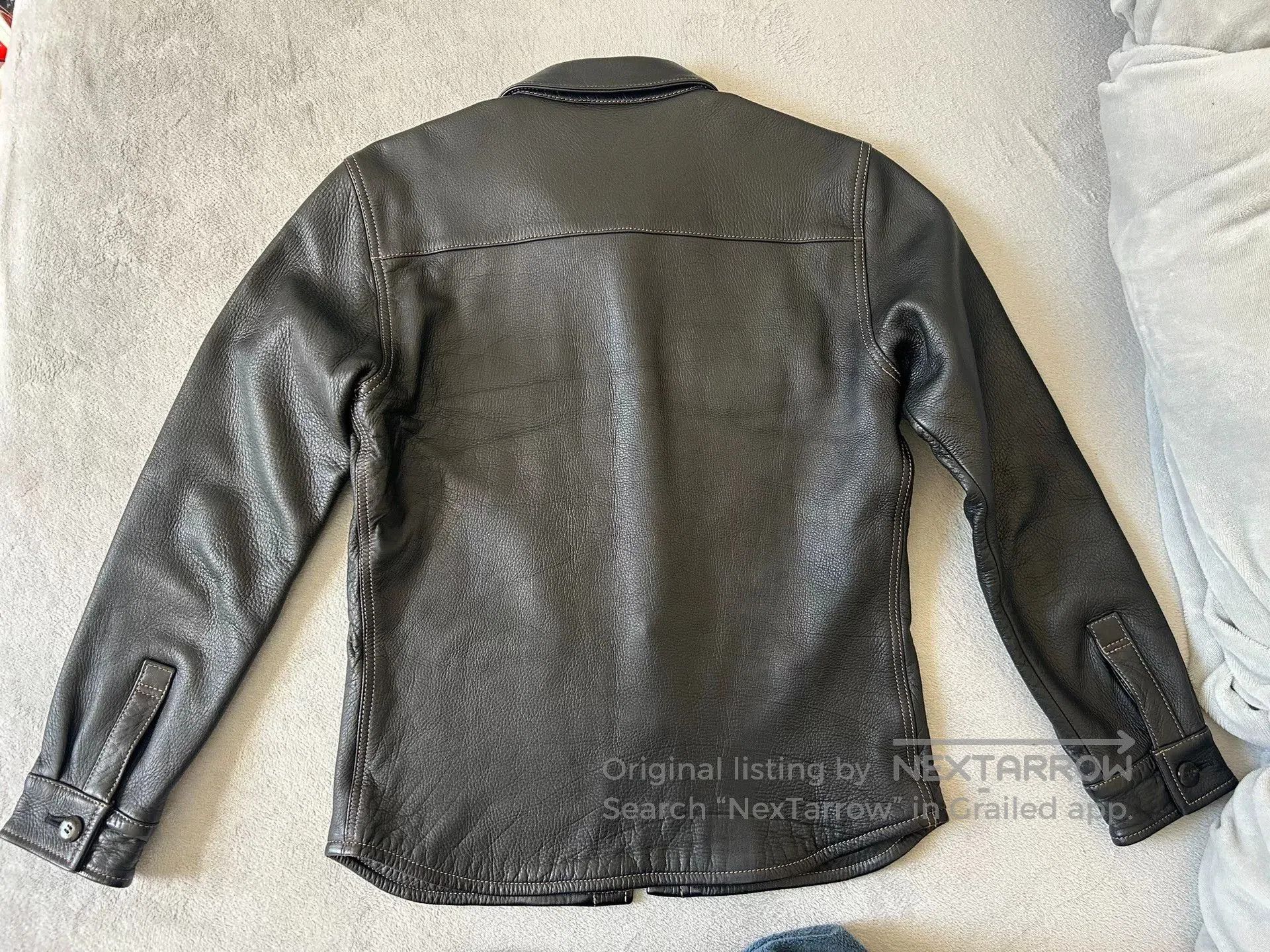 The Flat Head black leather shirt with unique buttons. Size US M / EU 48-50 / 2 - 2 Thumbnail