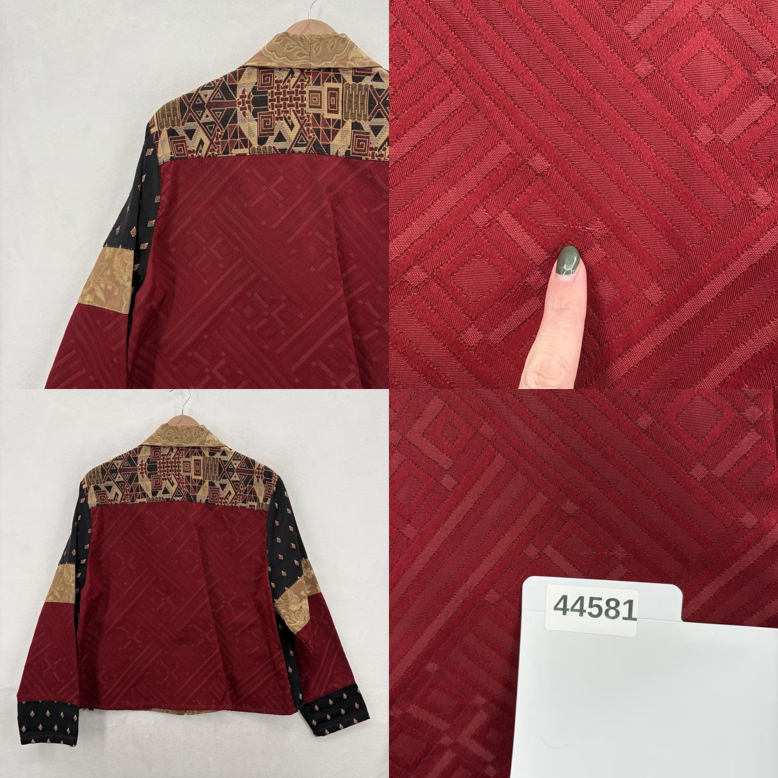 Vintage VINTAGE Sandy Starkman Jacket Womens XL Black Red Gold Patchwork Art Wear 90s Size XL / US 12-14 / IT 48-50 - 9 Thumbnail