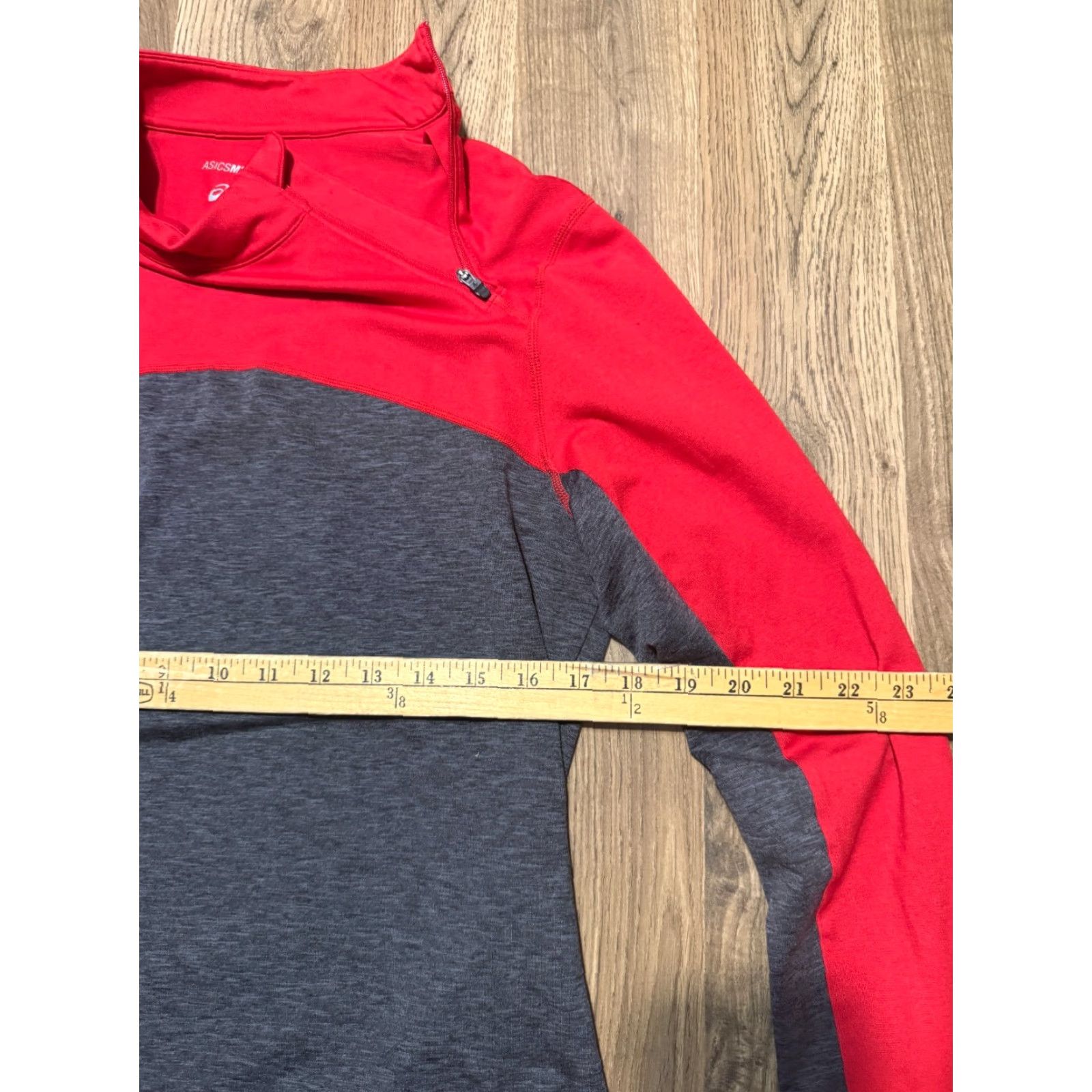 Asics ASICS Shirt Women's Large, Red Gray, Long Sleeve, Athletic Wear, Asicsmotiondry, Regular, T-Shirt, Modern, Basic, Fall Spring Summer, Mens/Womens? Size L / US 10 / IT 46 - 6 Thumbnail