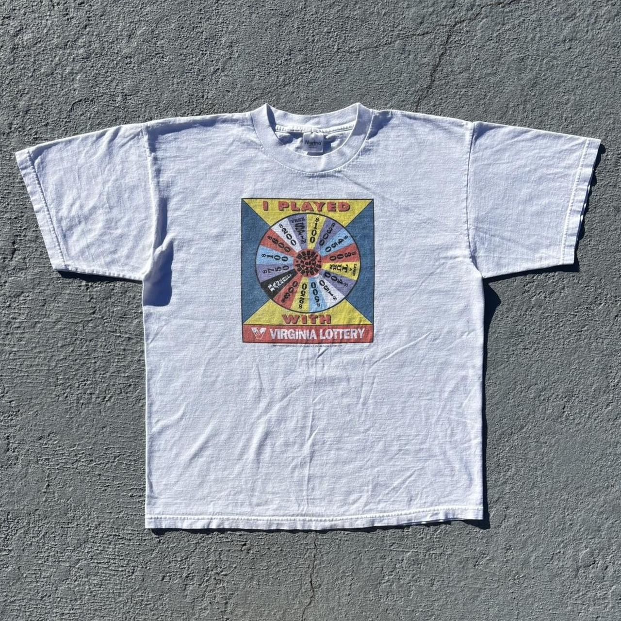Vintage Vintage 90s Virginia Lottery Wheel Of Fortune T-Shirt Size US XL / EU 56 / 4 - 1 Thumbnail