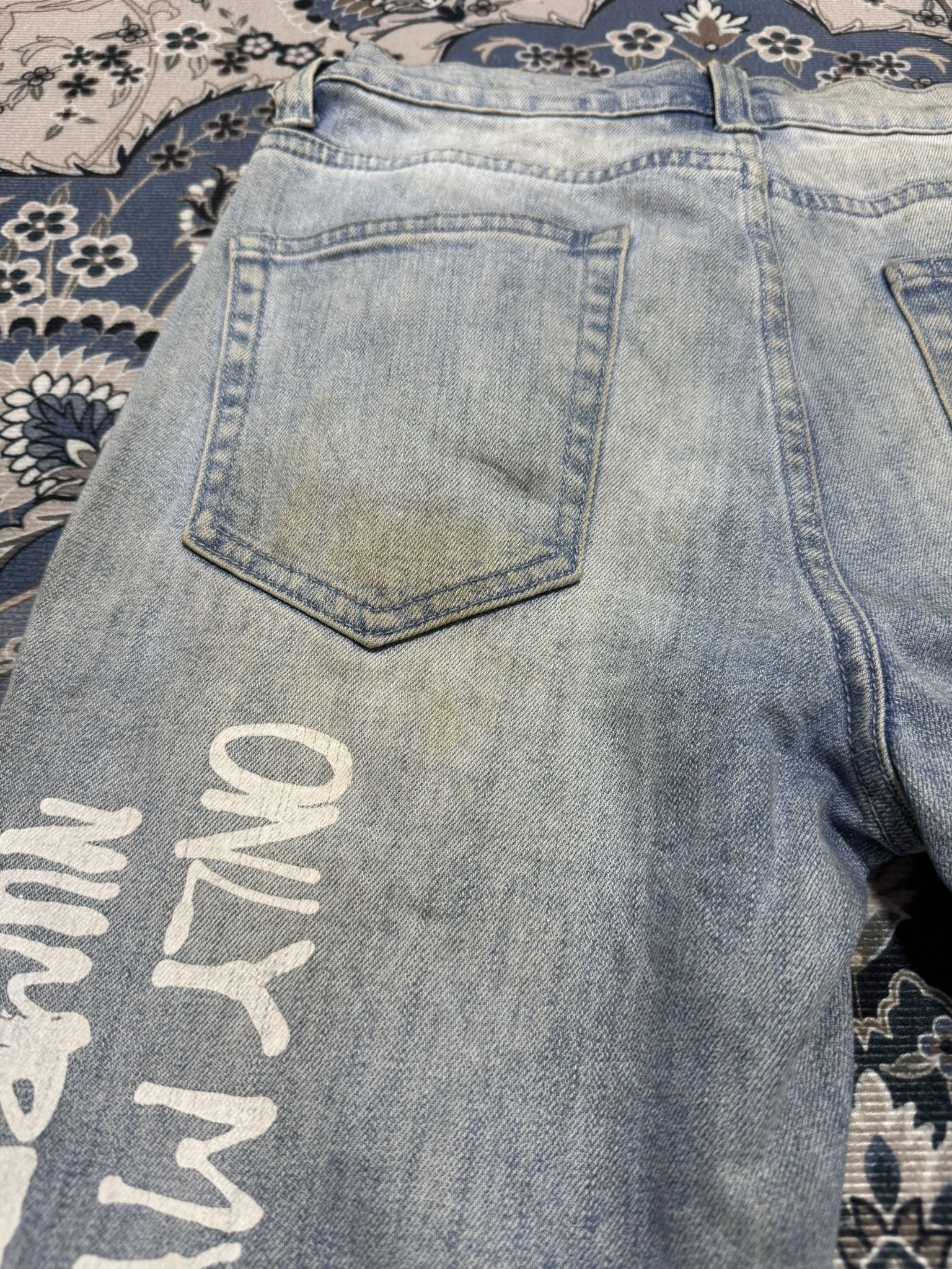 Japanese Brand Vintage Roll The Dice Graphic Printed Skinny Jeans Size US 29 - 8 Thumbnail