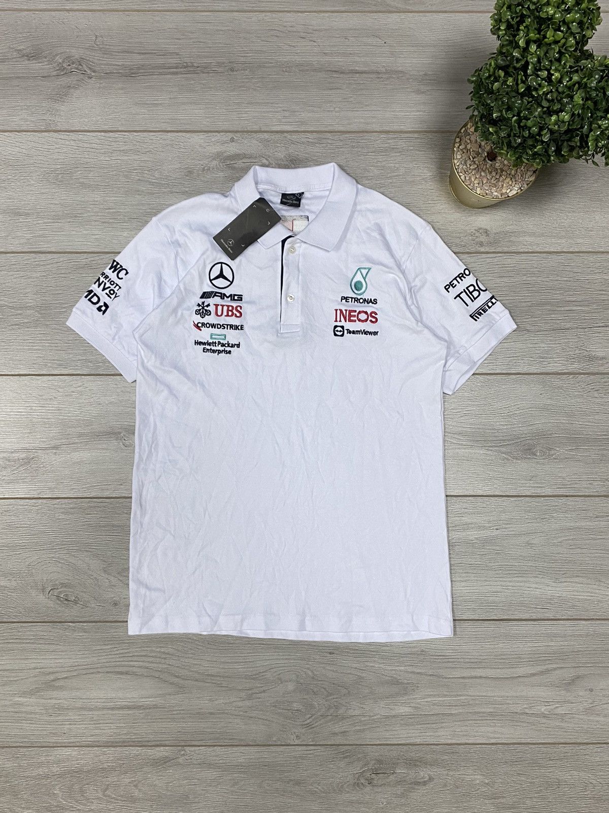 Mercedes-Benz Mercedes Benz AMG Pirelli Tommy Hilfiger vintage polo Size US L / EU 52-54 / 3 - 1 Thumbnail