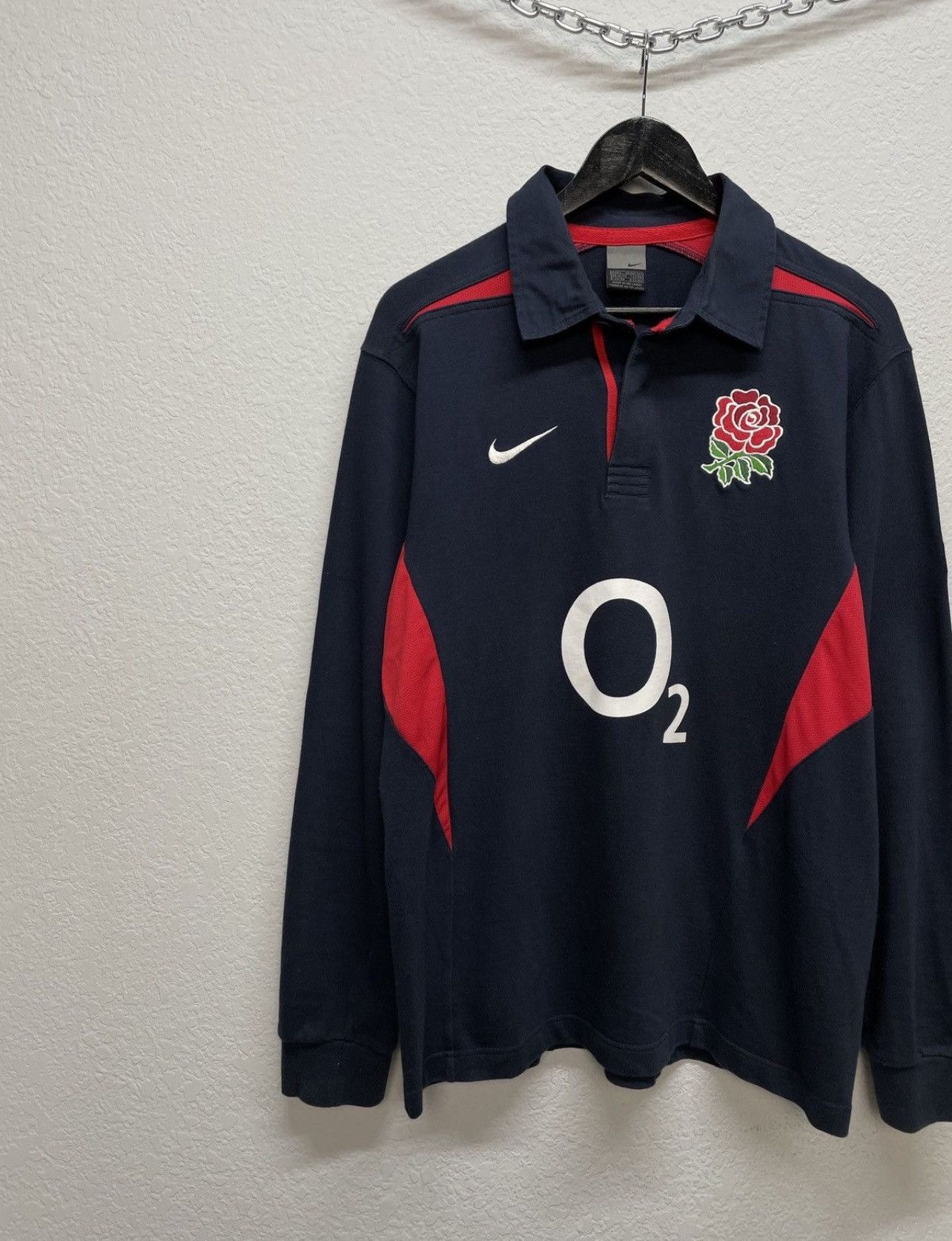 Vintage Vintage Y2K Nike England World Cup 2003 Rugby Polo Longsleve Size US L / EU 52-54 / 3 - 3 Thumbnail