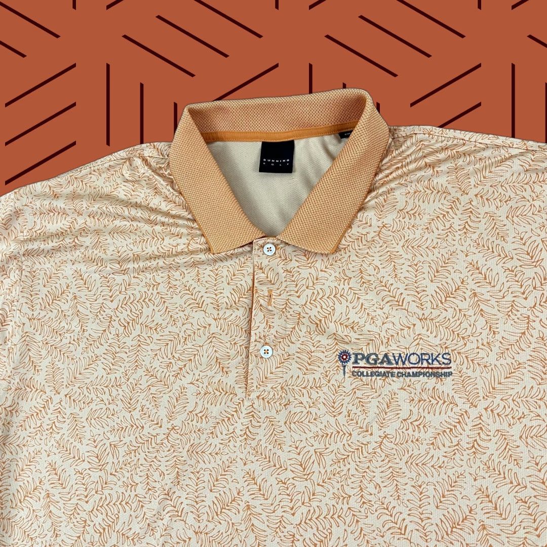 Vintage PGA WORKS Collegiate Championship Polo Shirt Mens 2XL Orange Floral Dunning Golf Size US XXL / EU 58 / 5 - 1 Thumbnail