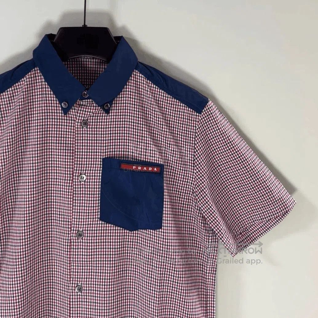 Prada Sz 38 Prada Plaid Joint Logo Shirt. Size US M / EU 48-50 / 2 - 3 Thumbnail