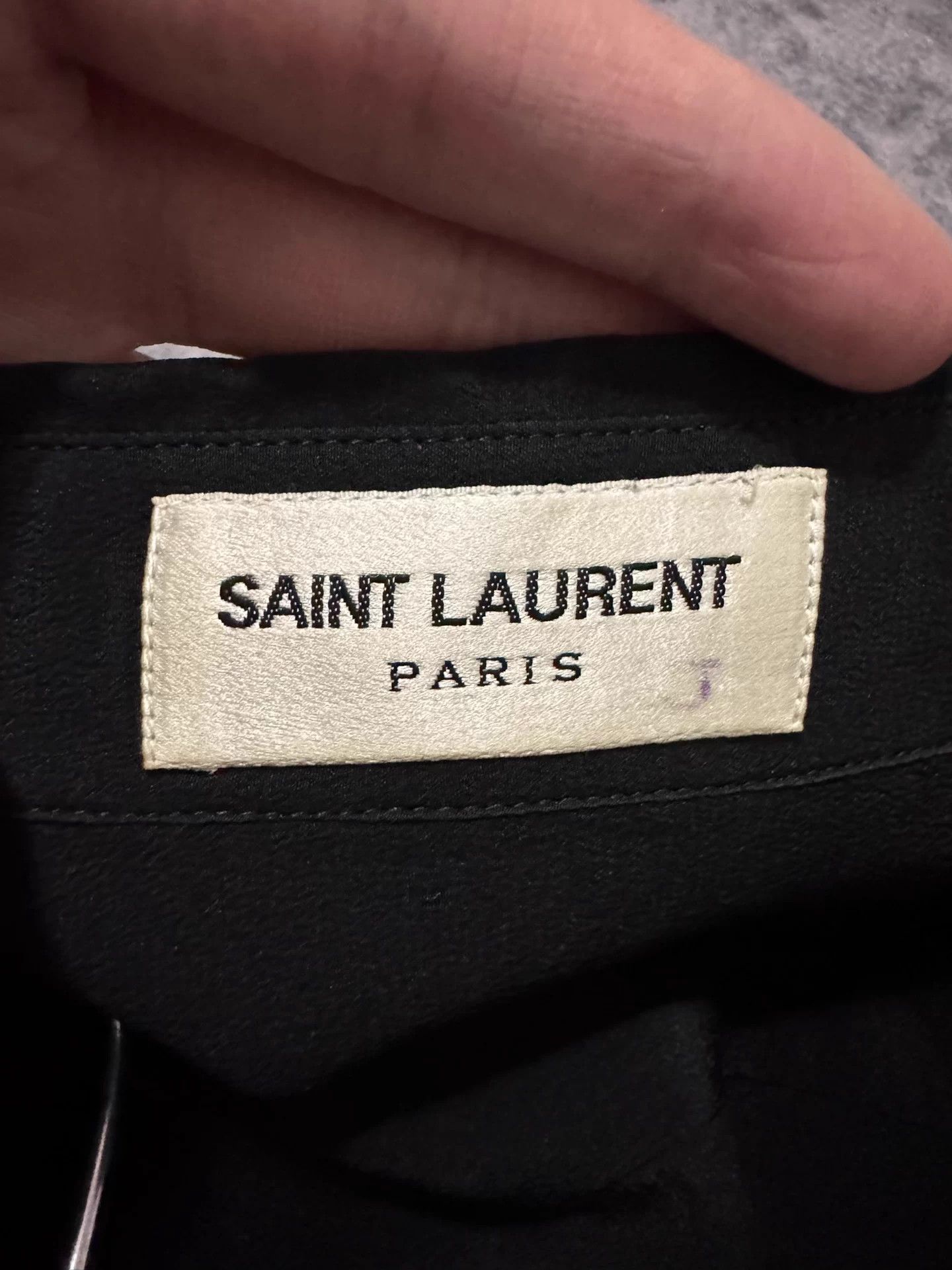 Saint Laurent Paris Saint Laurent SLP 18FW Matte Silk "Black Warrior" Shirt F42 Size US XS / EU 42 / 0 - 5 Thumbnail