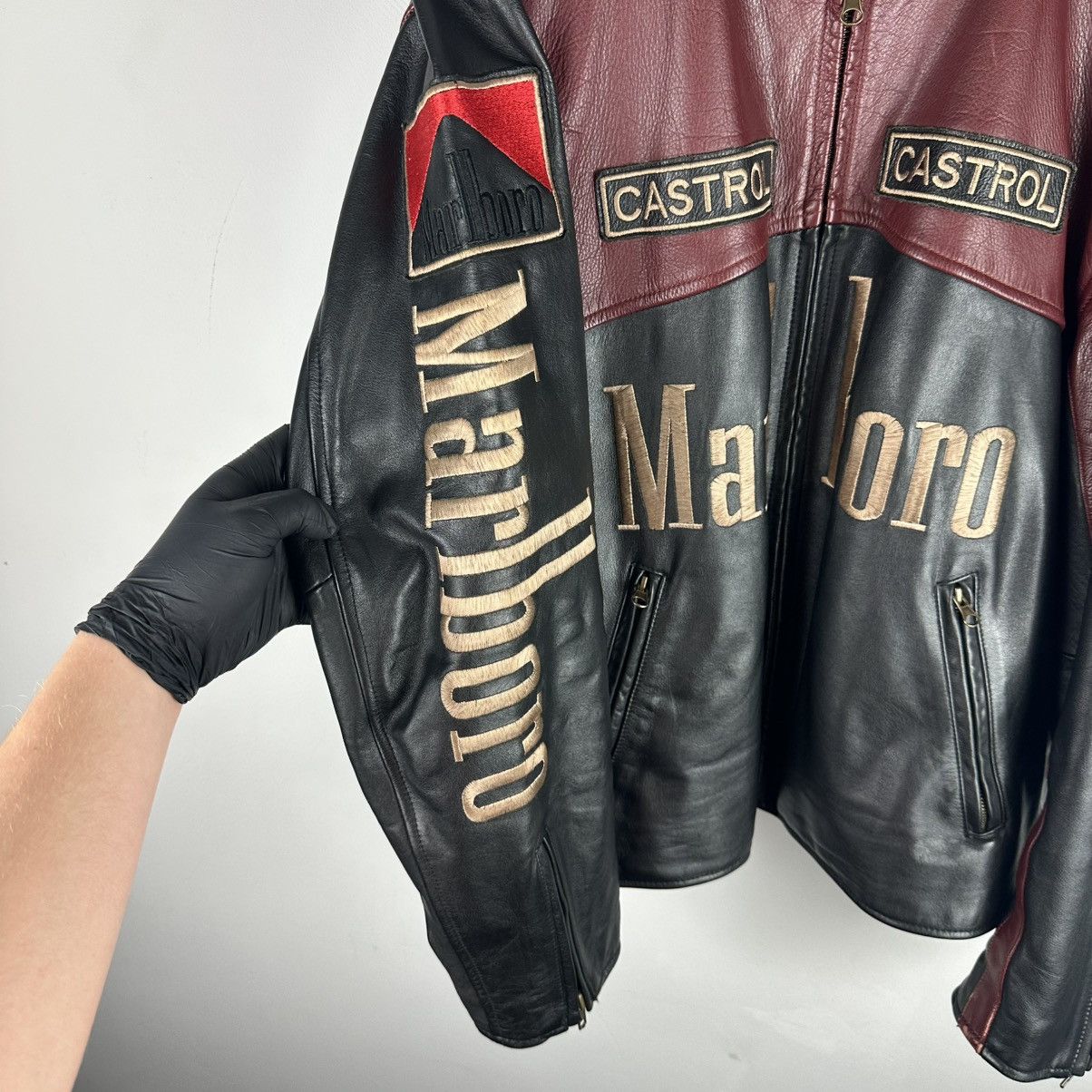 Marlboro Vintage Rare Marlboro Racing Leather Jacket Brando Size US XXL / EU 58 / 5 - 9 Thumbnail