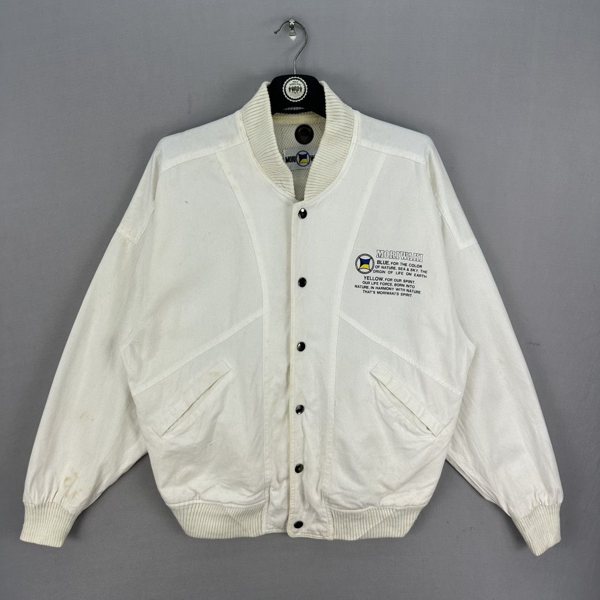 Vintage Vintage 90's Moriwaki Racing Japan Varsity Jacket Size US M / EU 48-50 / 2 - 1 Thumbnail