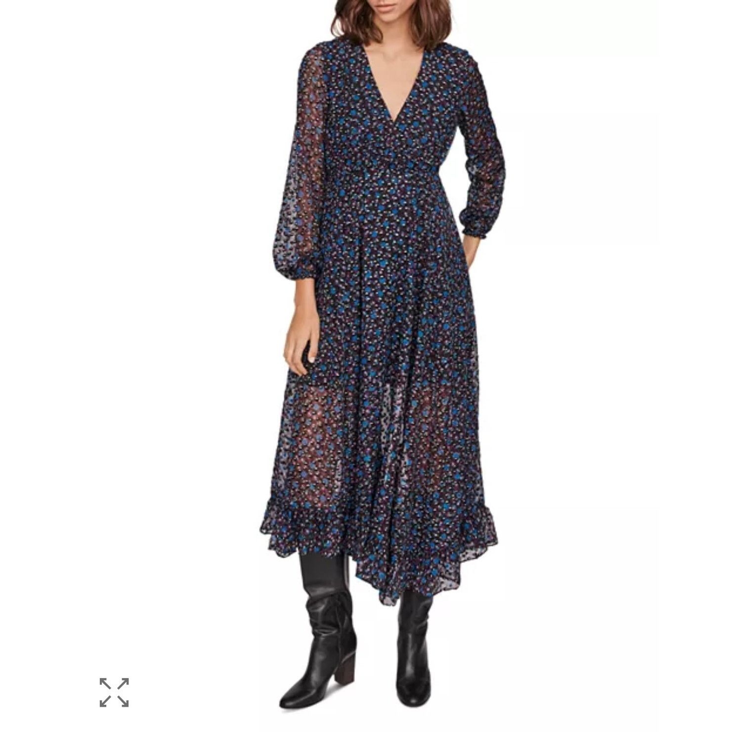 Maje Maje Revana Floral Burnout Velvet Dress size 1 S Size S / US 4 / IT 40 - 3 Thumbnail