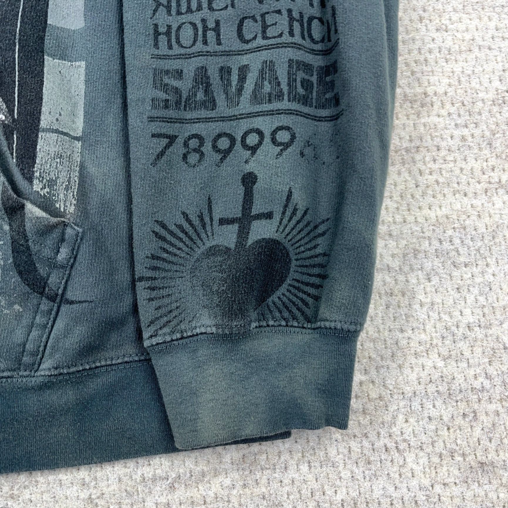 Vintage VINTAGE No Boundaries Hoodie Men 2XL Gray Full Zip Hooded Graphic Print AOP Neck Round Zip Front Fleece Cotton Blend Casual Mens Size US XXL / EU 58 / 5 - 7 Thumbnail