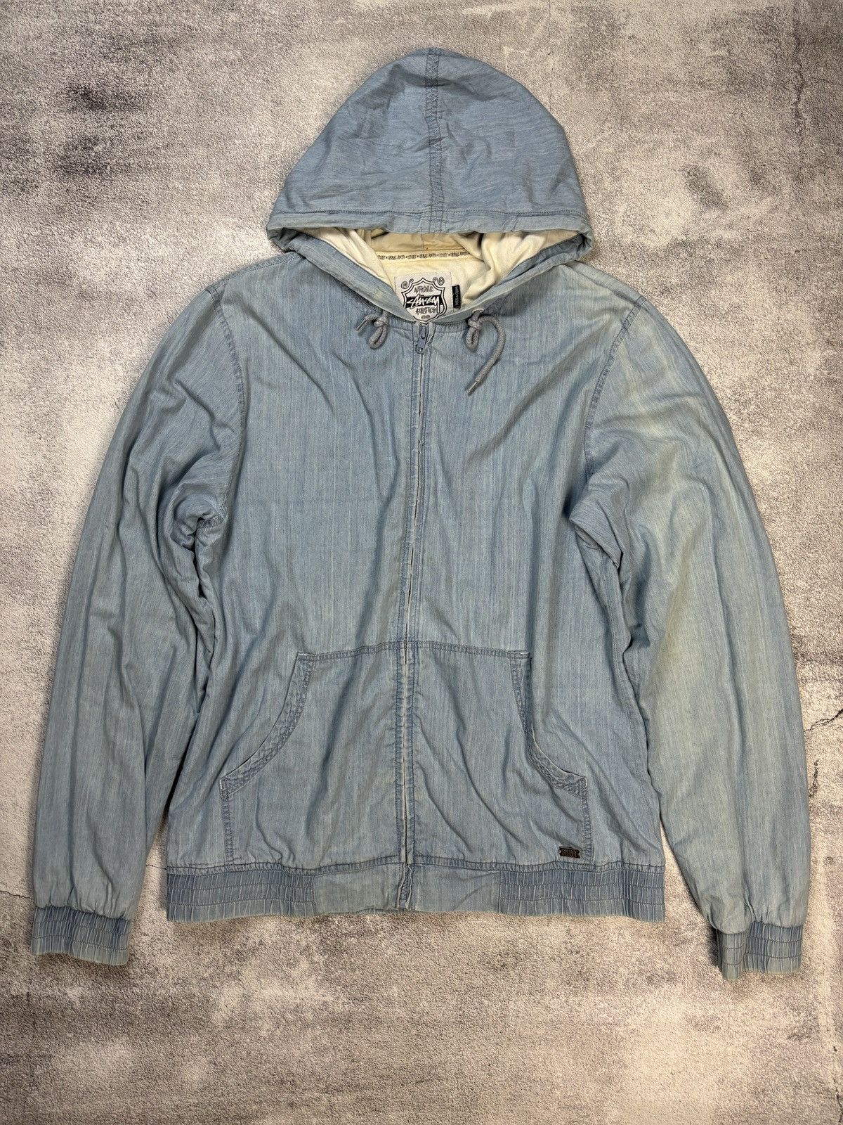Stussy × Vintage Vintage Stussy Faded Zip Up Sweatshirt Size US XL / EU 56 / 4 - 3 Thumbnail