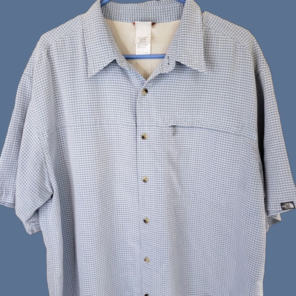 The North Face The North Face Shirt Button-Up Short Sleeve Check Blue XL Men Modern Outdoors Hiking Camping Adventure Mens Regular Fit Size US XL / EU 56 / 4 - 1 Thumbnail
