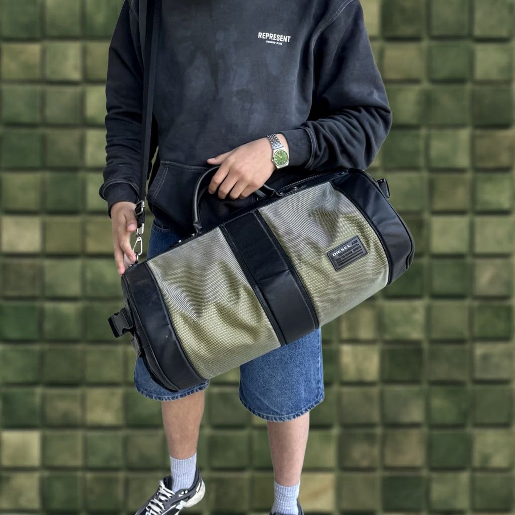 Diesel VINTAGE Diesel Travel Bag Sling Bag 90s Gray Green Large Men's Tote Bag Size ONE SIZE - 1 Thumbnail