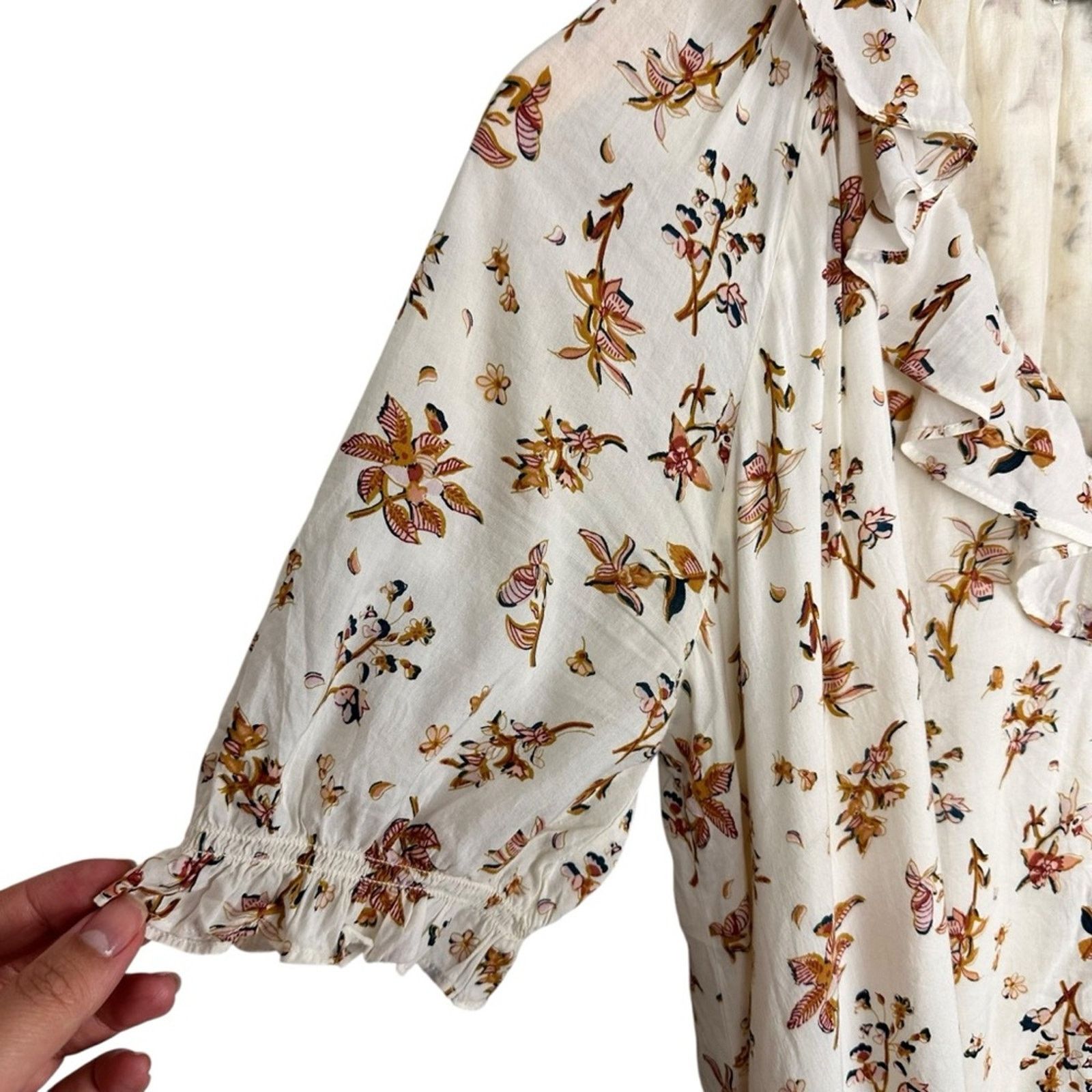Madewell Madewell Ruffle Button Front Trapeze Dress Floral Reef Small Size S / US 4 / IT 40 - 10 Thumbnail