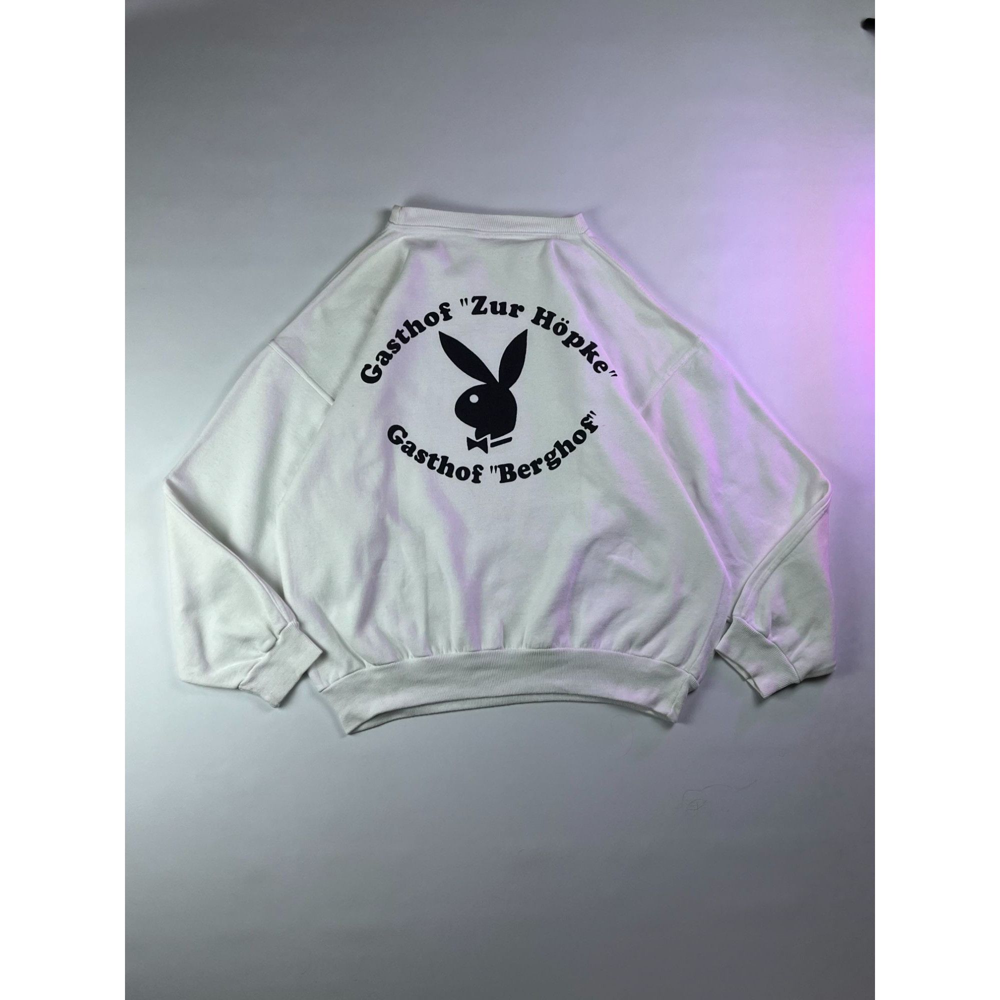 Vintage Oversized Vintahe White Playboy Sweatshirt Size US XXL / EU 58 / 5 - 1 Thumbnail