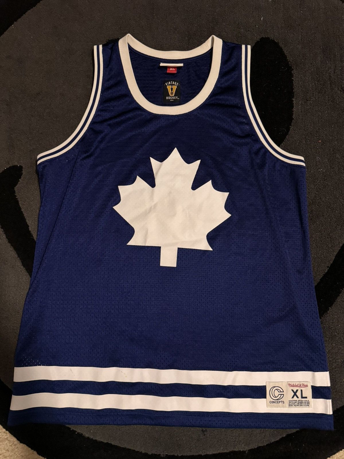 image of Concepts X Mitchell & Ness Toronto Maple Leafs Hockey Jersey in Navy, Men's (Size XL)