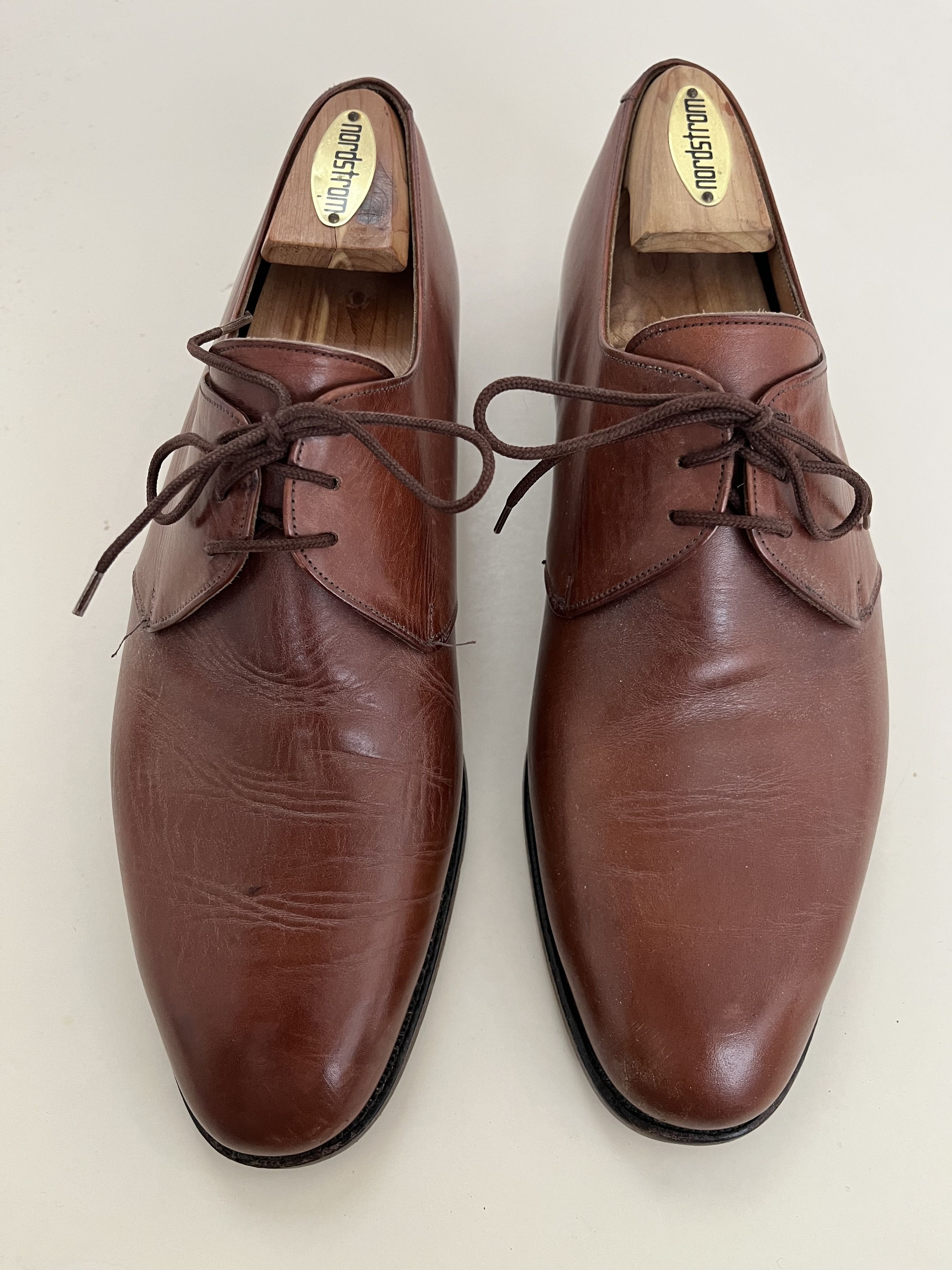 Brooks Brothers × Peal And Co Plain-Toe Tan-Brown Derbys Size US 10 / EU 43 - 1 Thumbnail