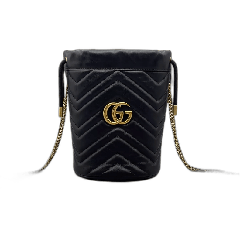 Gucci Marmont Chain Bucket Bag in Black, Men's