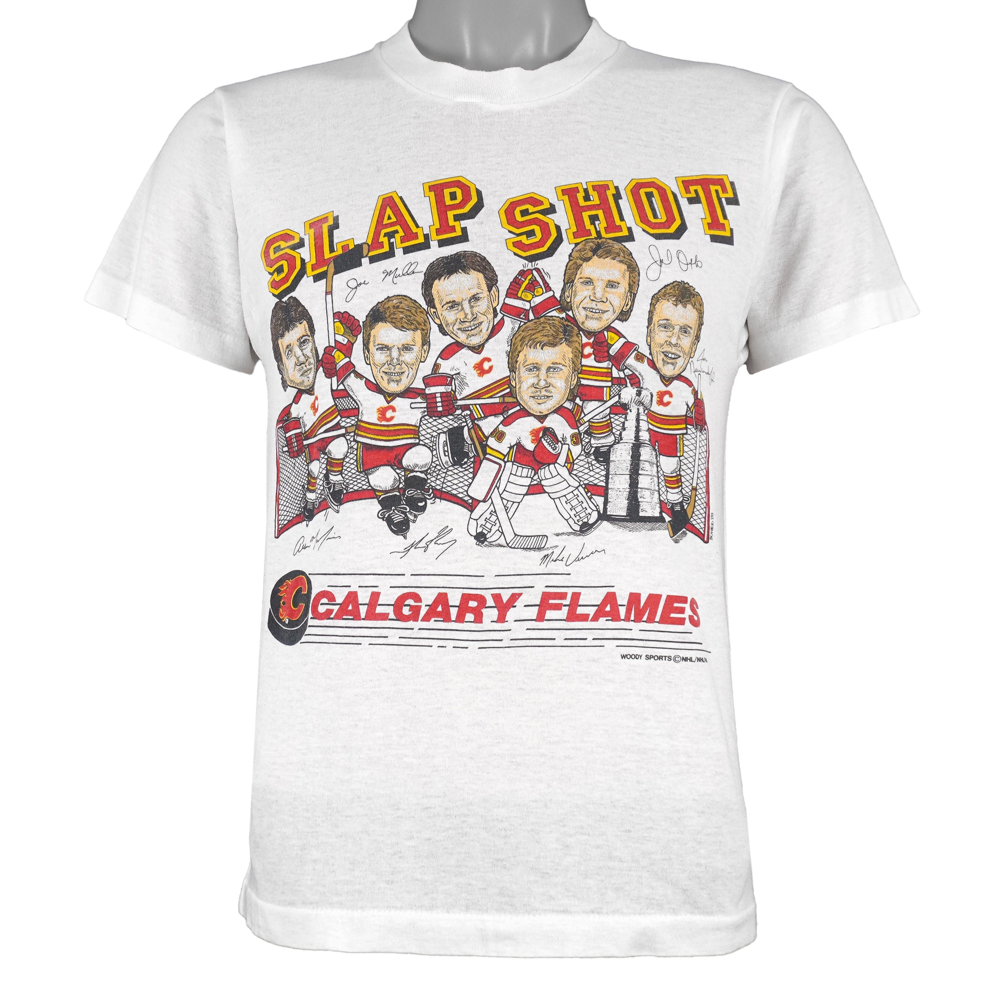 Other NHL - Calgary Flames Slap Shot Caricature T-Shirt 1989 Size US S / EU 44-46 / 1 - 1 Thumbnail