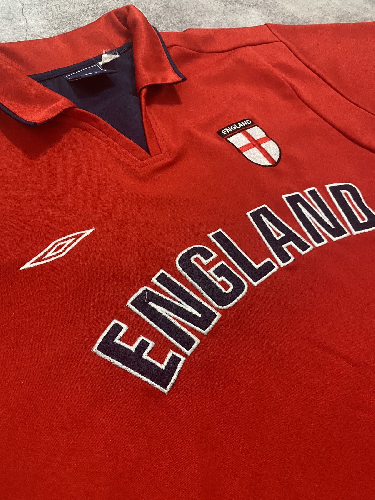 Umbro × Vintage Vintage 00s Umbro England Polo Jersey Big Logo Size US M / EU 48-50 / 2 - 4 Thumbnail
