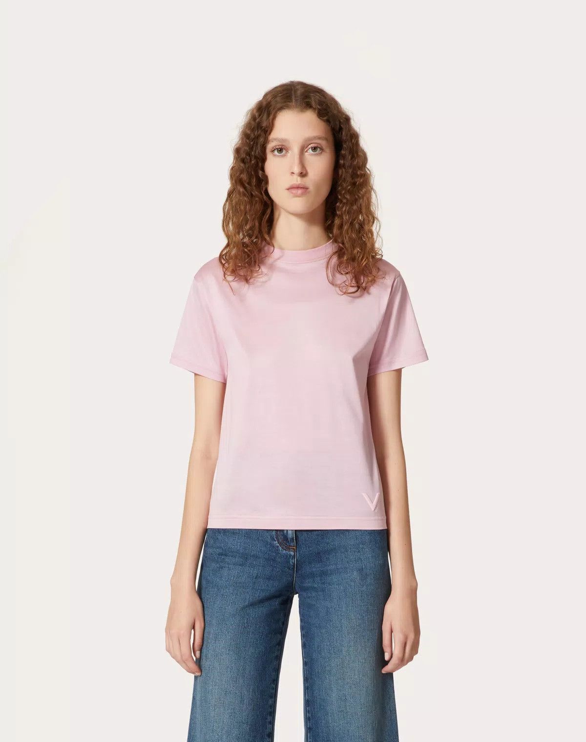 Valentino o1s1wg111125 Jersey Cotton T-Shirt in Pink Size US XL / EU 56 / 4 - 4 Thumbnail