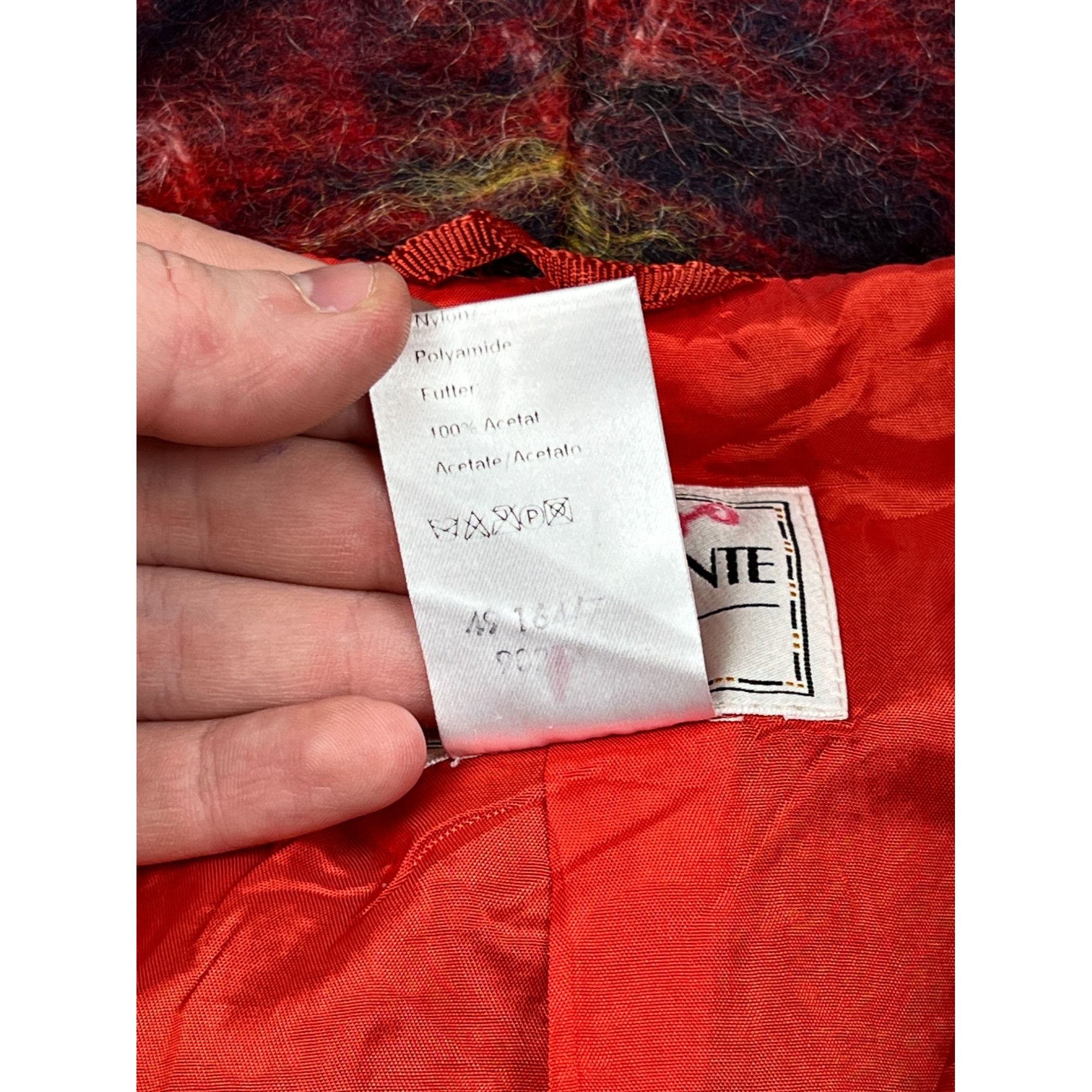 Designer Komplimente Collection Mohair Tartan Coat (Y0678) Size XL / US 12-14 / IT 48-50 - 5 Thumbnail