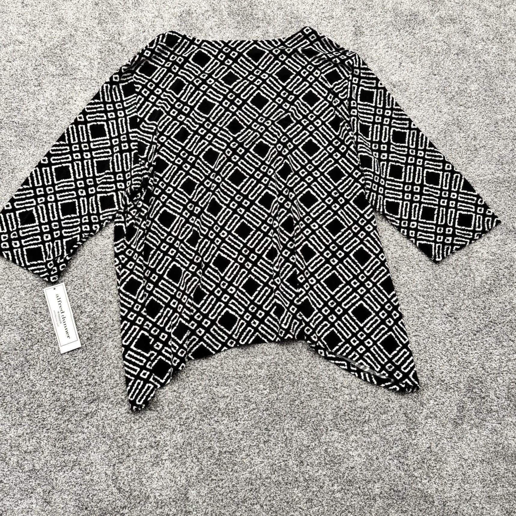 Vintage Edgy Boho Blouse Womens Plus 3X Asymmetrical Geometric Whimsigoth Dark Fairy Size XXL / US 16-18 / IT 52-54 - 5 Thumbnail