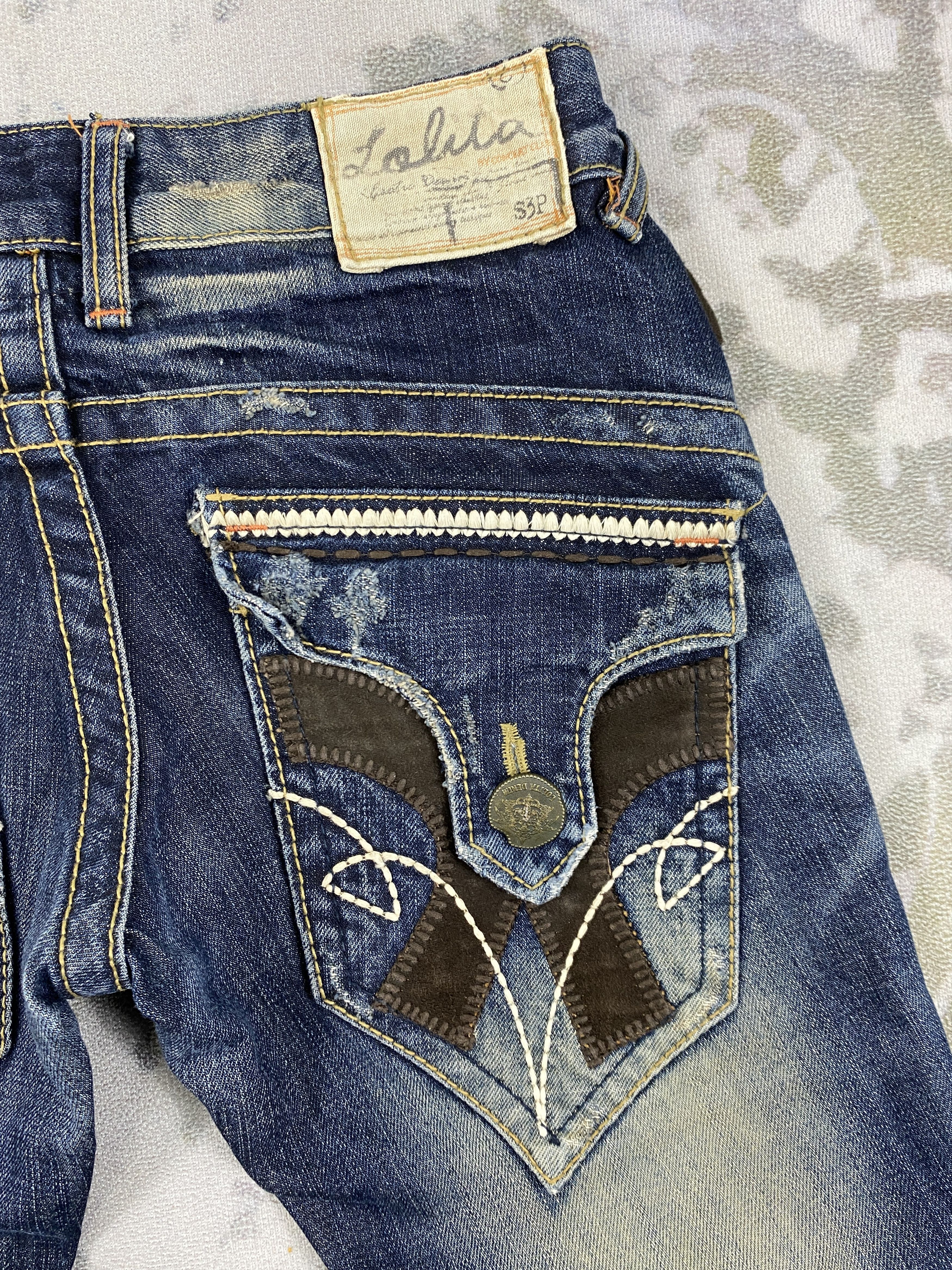 If Six Was Nine Vintage Lolita Low Rise Flare Jeans Denim JN3504 Size US 30 / EU 46 - 14 Thumbnail
