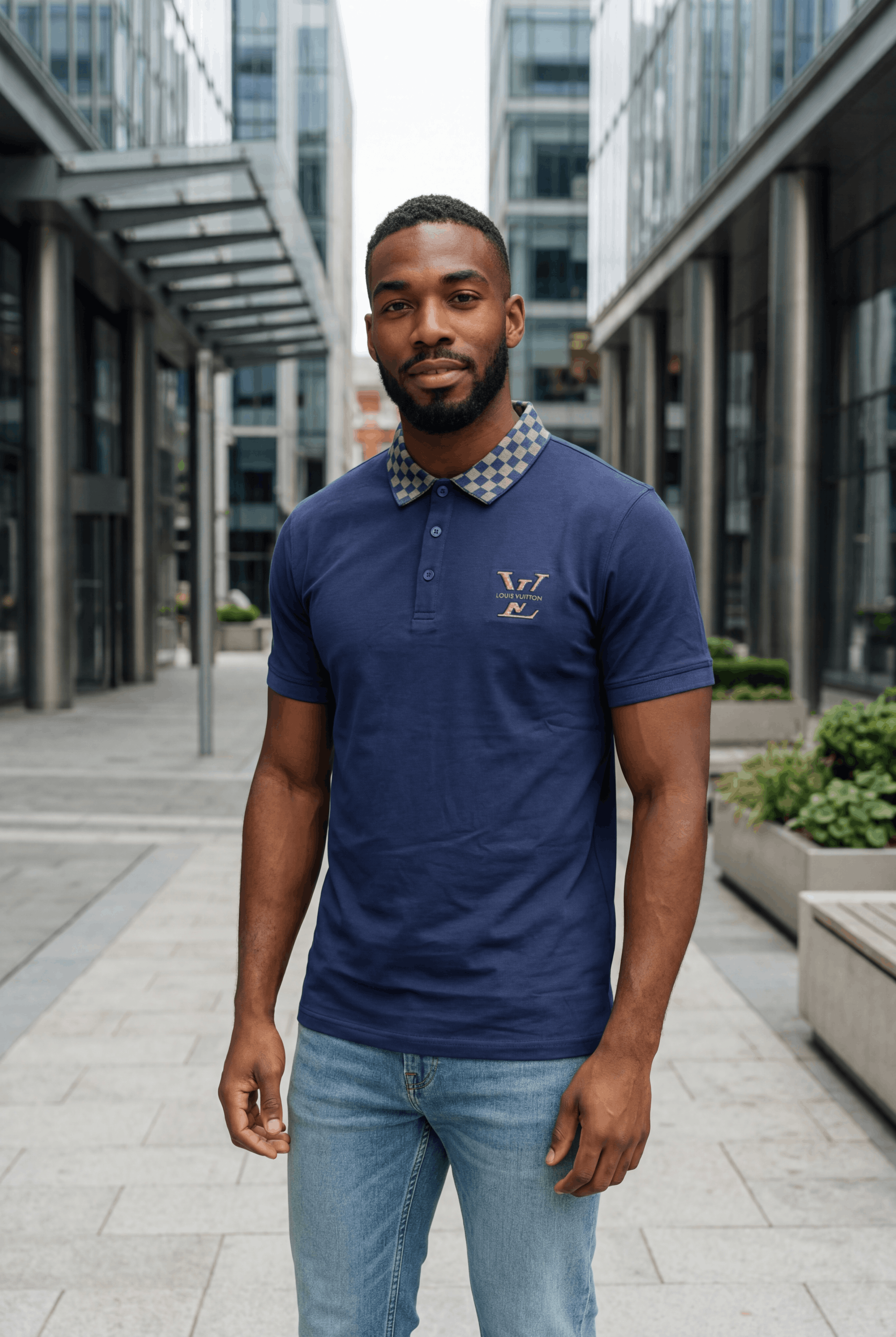 Other Men's navy blue polo-shirt, size Large Size US L / EU 52-54 / 3 - 1 Thumbnail