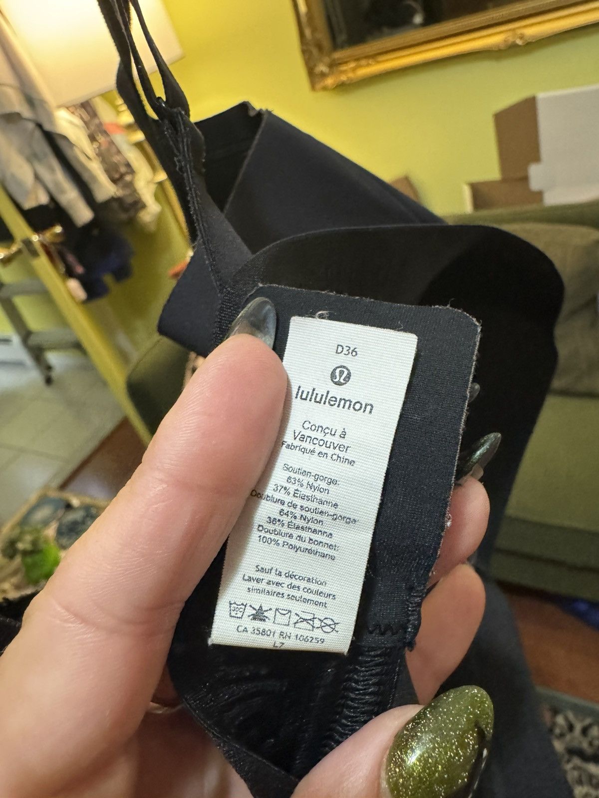 Lululemon Lululemon Black Sports Bra 36D Size ONE SIZE - 4 Thumbnail
