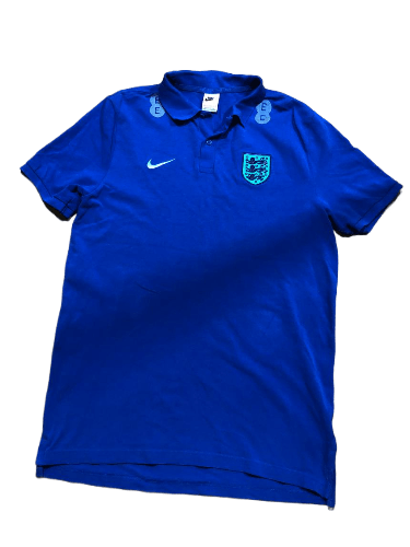 Nike Vintage Nike ENGLAND Blue 100% Cotton Polo Size L Size US L / EU 52-54 / 3 - 1 Thumbnail
