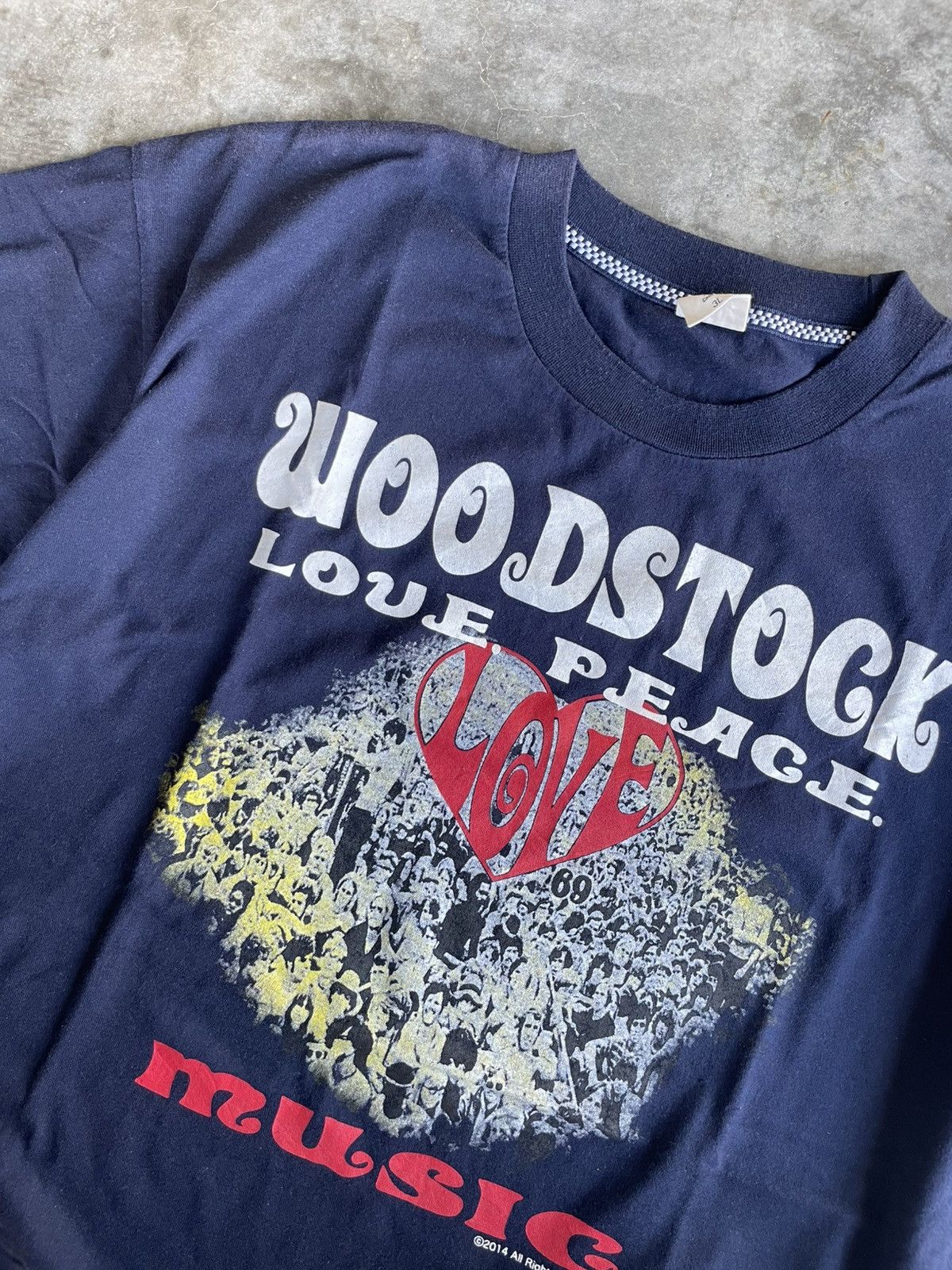 Band Tees Woodstock Love Peace Music Radio Days ©2014 Size US XXL / EU 58 / 5 - 6 Thumbnail