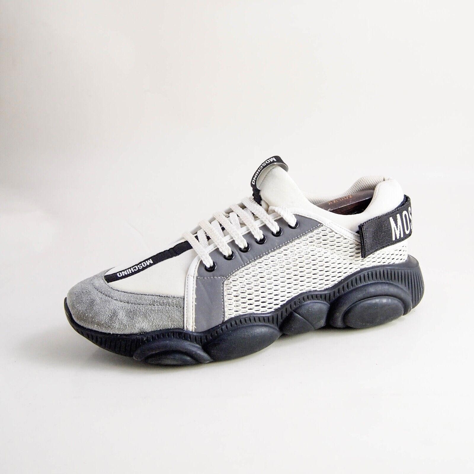 Moschino Moschino Teddy Sneakers White Leather Size US 12 EU 45 Size US 12 / EU 45 - 1 Thumbnail