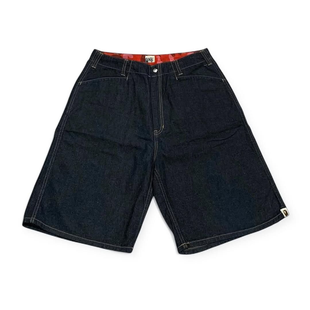 Bape BAPE LOGO Loose fit Denim Shorts A Bathing Ape Size US 34 / EU 50 - 3 Thumbnail
