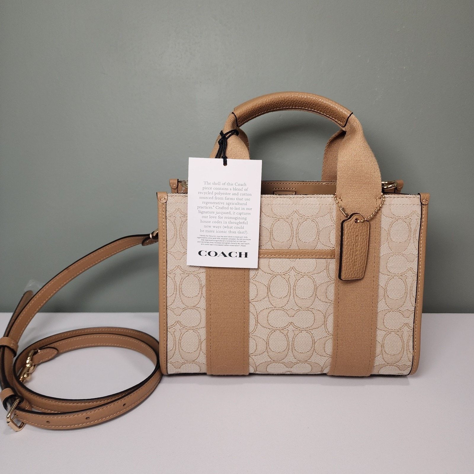 Coach Coach CAR78 Signature Jacquard Smith Tote 24 Light Khaki Size ONE SIZE - 1 Thumbnail