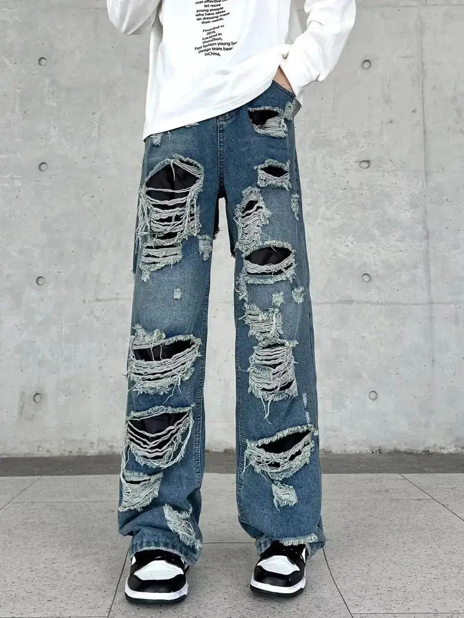 Japanese Brand Retro loose high street ripped jeans Size US 30 / EU 46 - 3 Thumbnail
