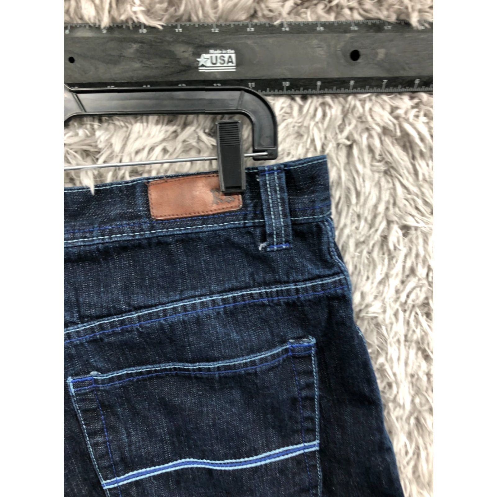 Denime RK Bermuda Shorts Mens Regular Size 34 Mid Rise Dark Blue Denim Bermuda Shorts 5-Pocket Jeans Style Lovers Men Size US 34 / EU 50 - 5 Thumbnail