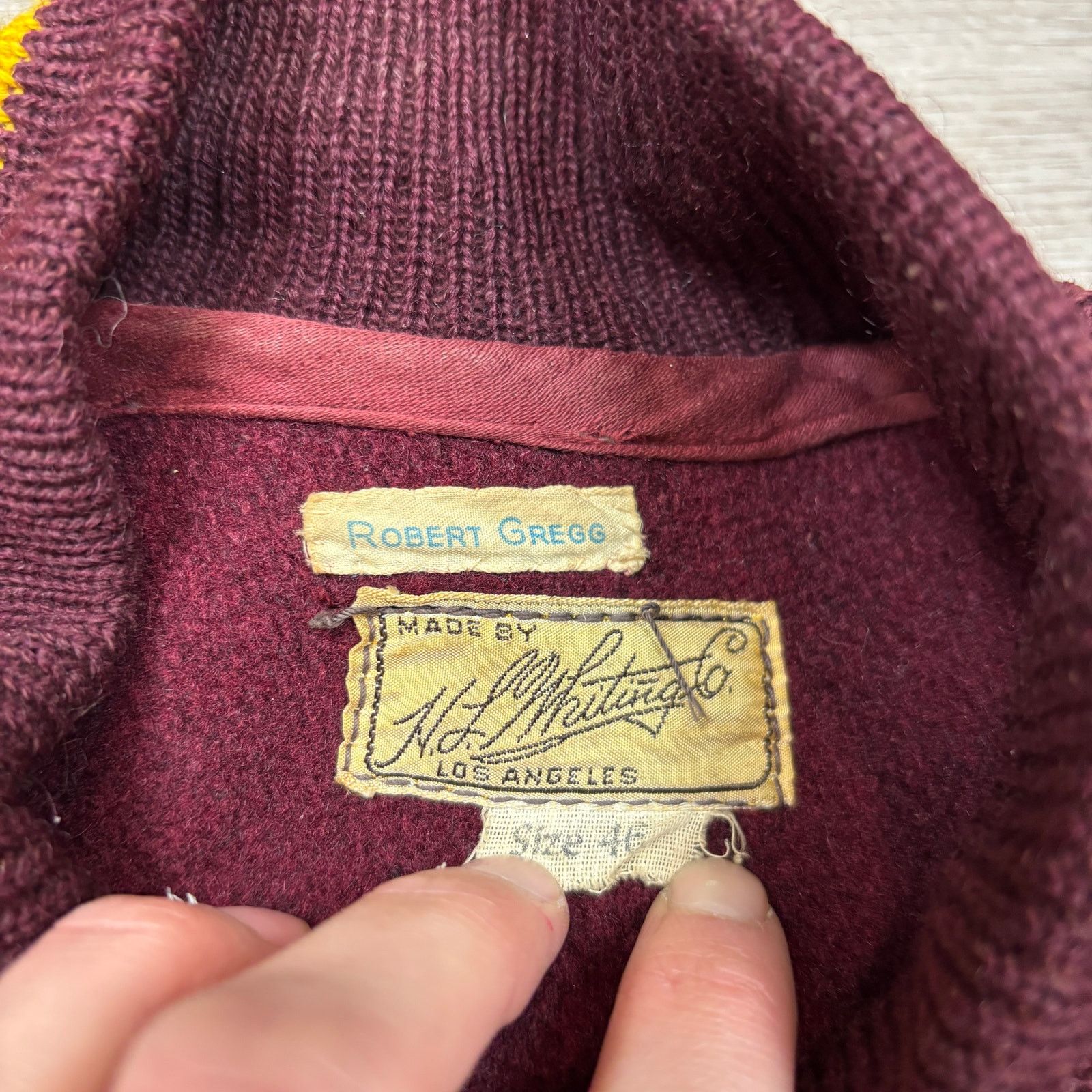 Vintage True Vintage 40s 50s H.L. Whiting Co. Varsity Jacket Mens 46 Size US L / EU 52-54 / 3 - 4 Thumbnail