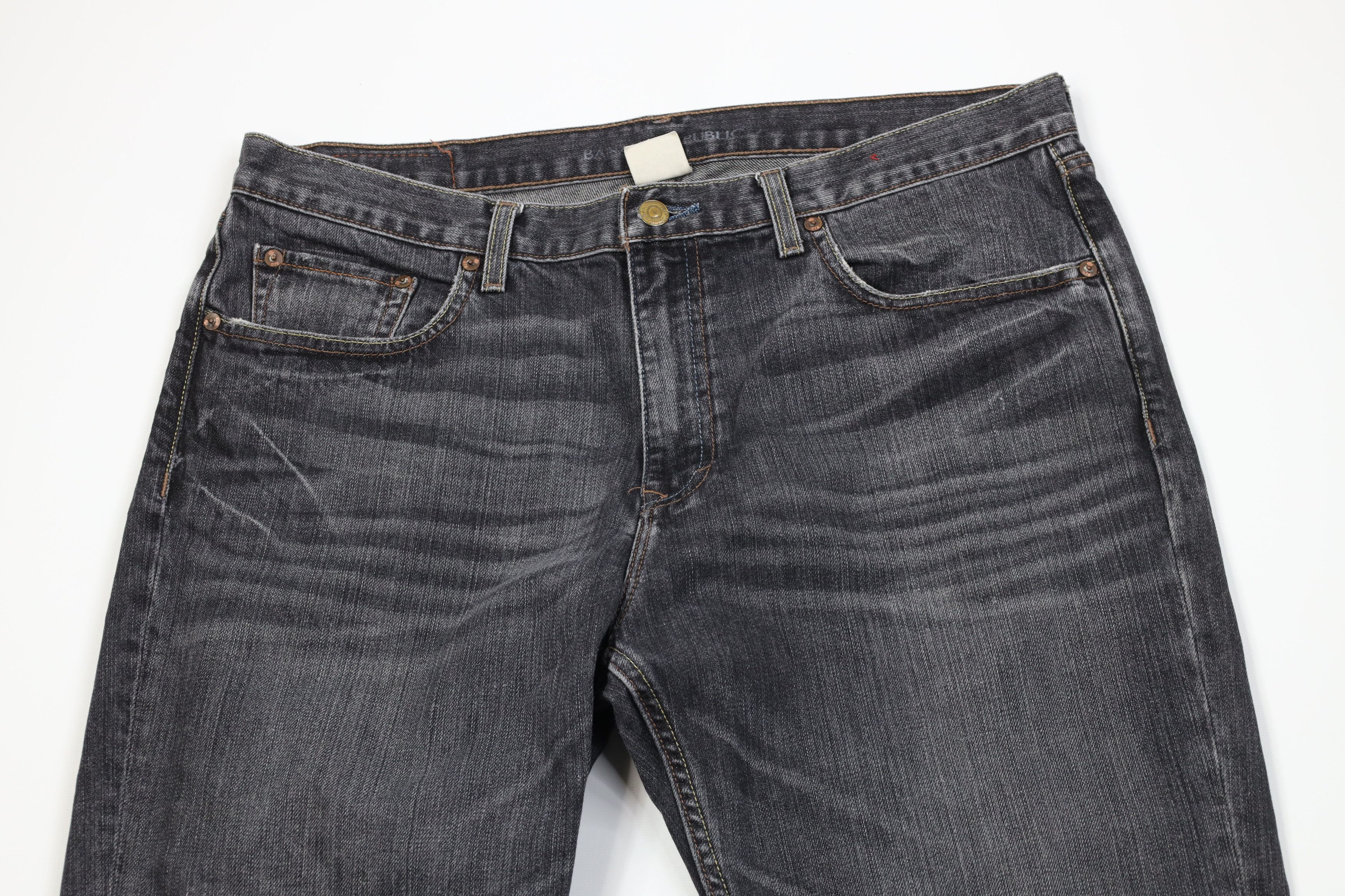 Banana Republic Vintage Y2K Banana Republic Straight Leg Denim Jeans Black Size US 35 - 2 Thumbnail