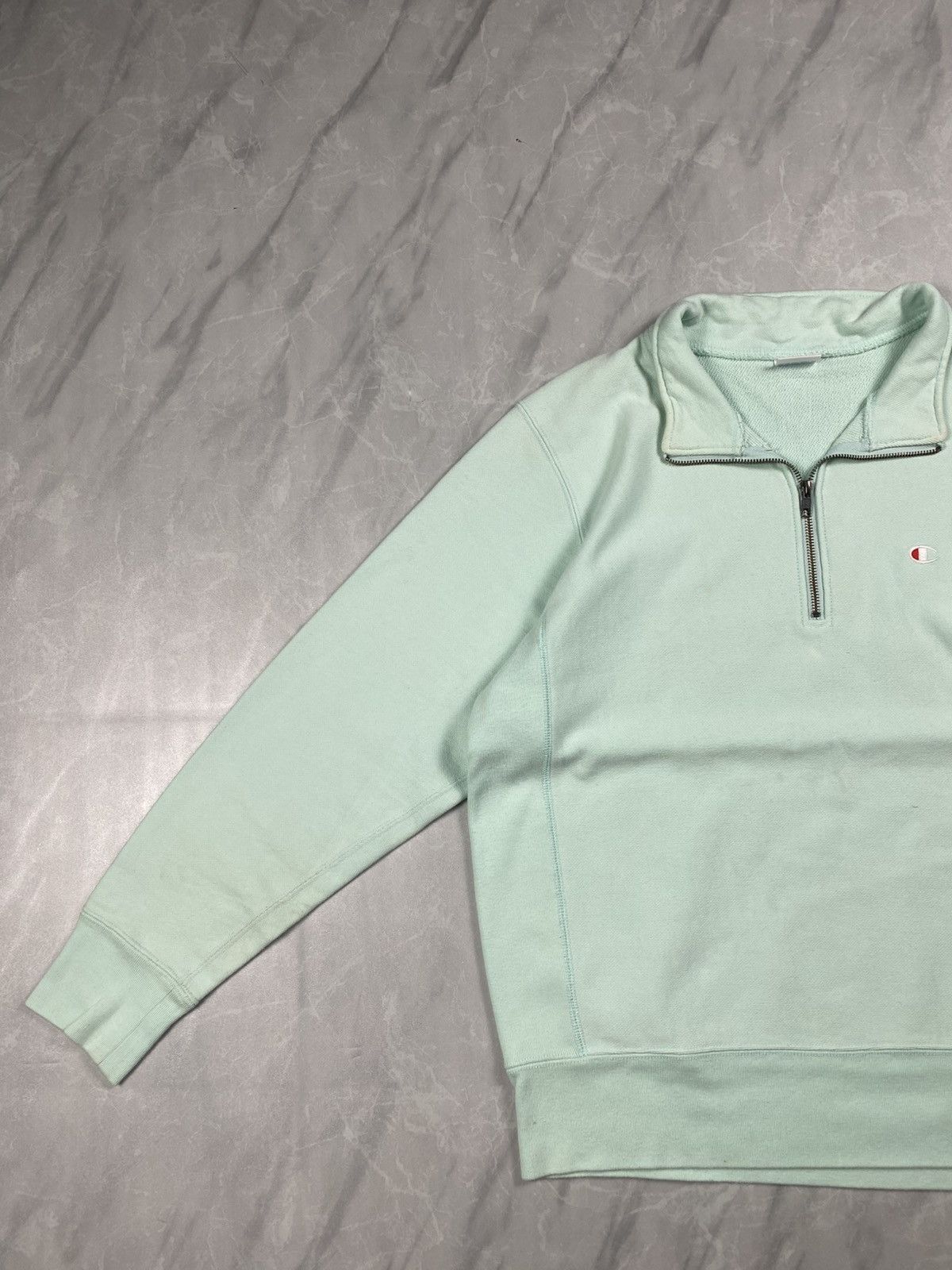 Champion Vintage y2k Reverse Weave Mint Green Quarter Zipper Size US L / EU 52-54 / 3 - 3 Thumbnail