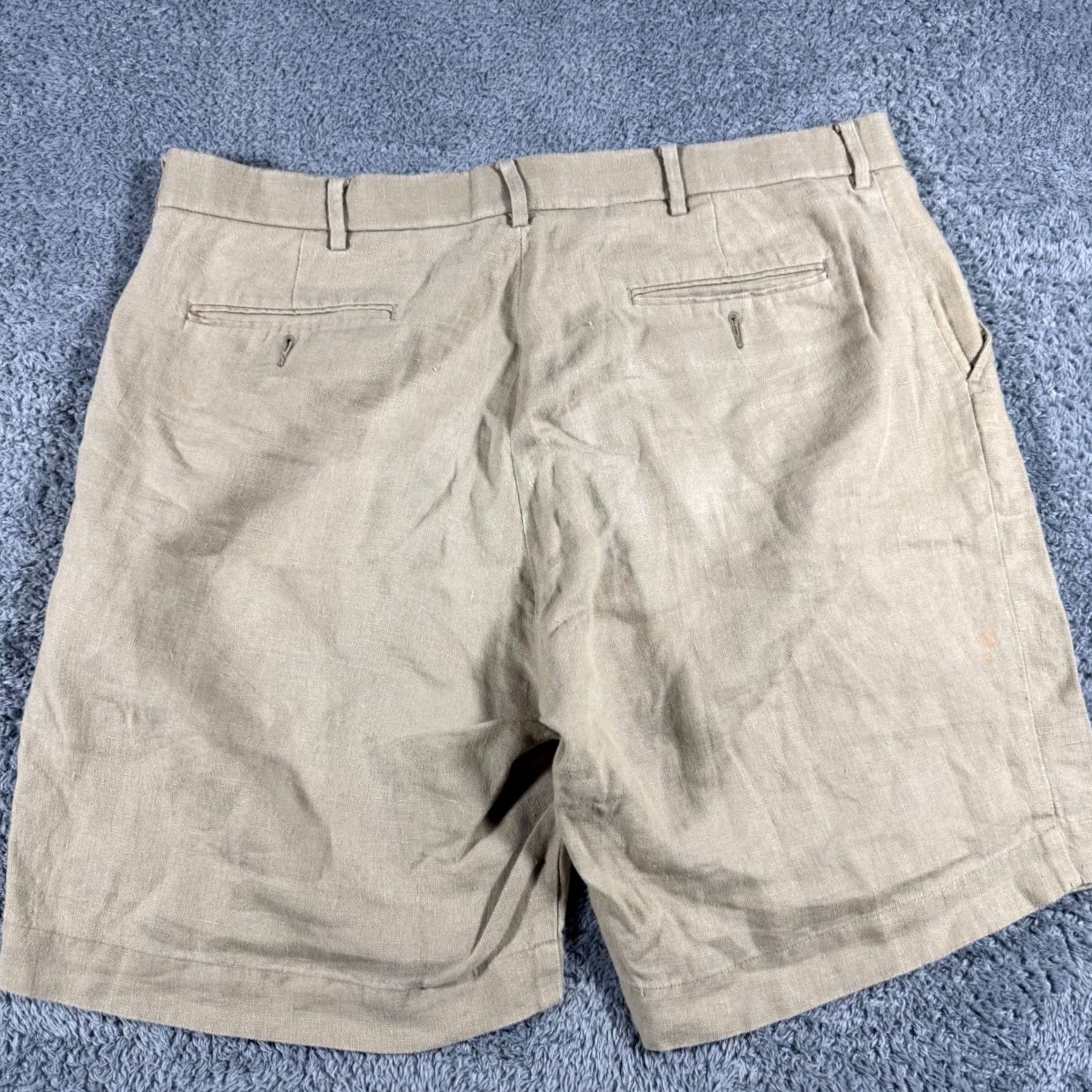 Polo Ralph Lauren VINTAGE Polo Ralph Lauren Shorts Men 38 Tan 100% Linen Flat Front Casual Size US M / EU 48-50 / 2 - 4 Thumbnail