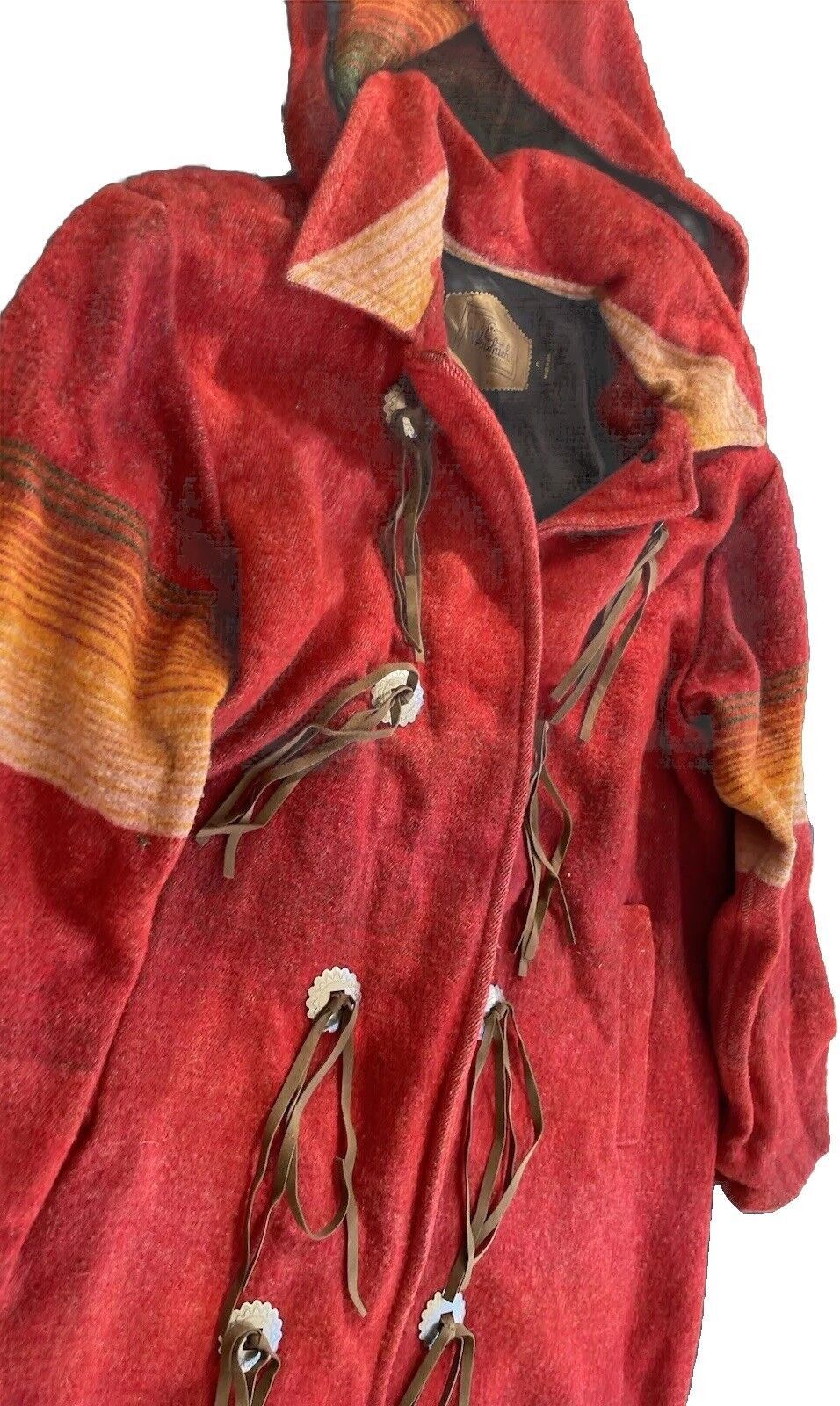 Woolrich Woolen Mills Woolrich Coat Womens L Red Southwest Aztec Wool Coat USA Size L / US 10 / IT 46 - 4 Thumbnail
