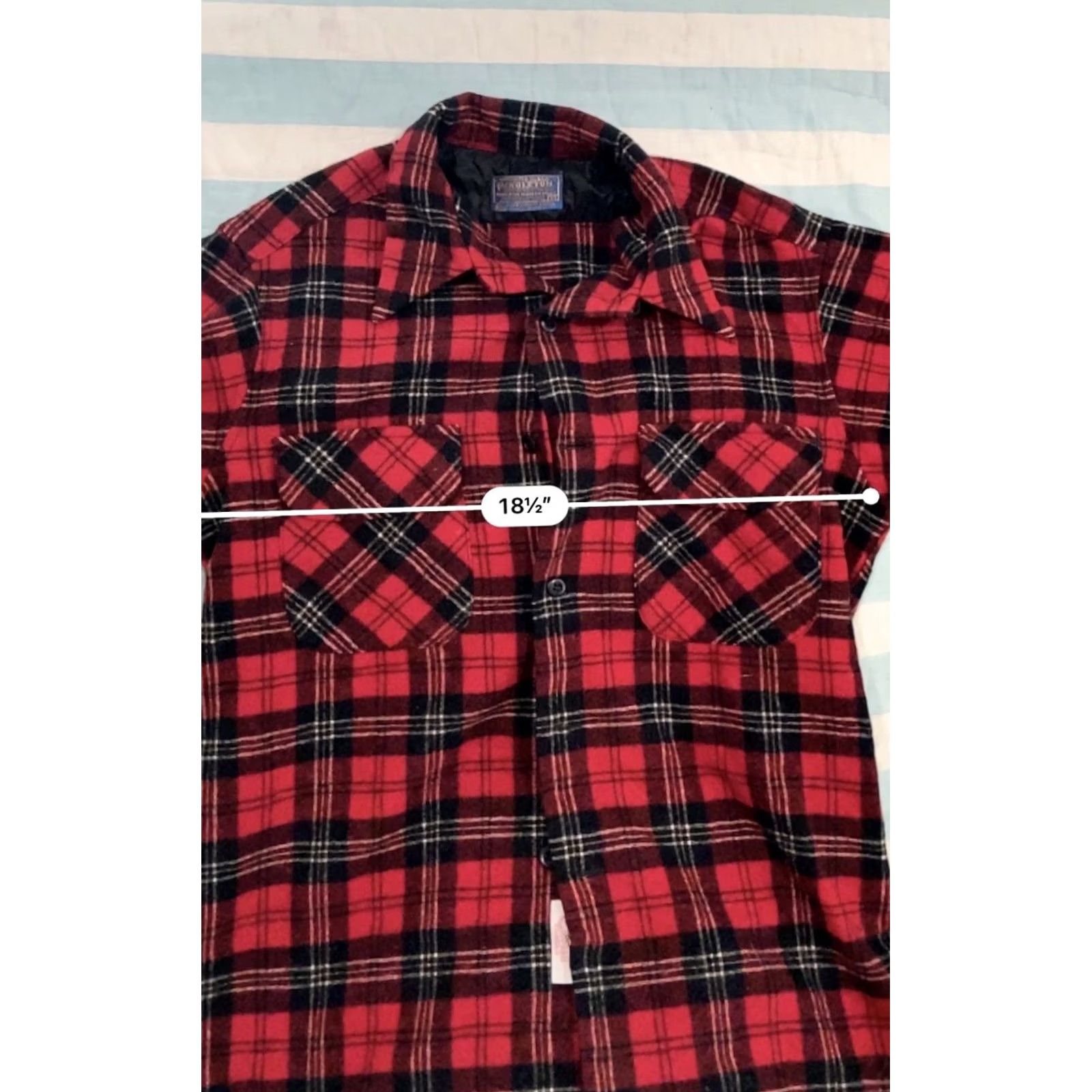 Pendleton VTG Pendleton Board Shirt Mens M Wool Flannel Red Plaid Button-Down with Pockets, Classic Fit, 70s 80s USA Size US M / EU 48-50 / 2 - 7 Thumbnail