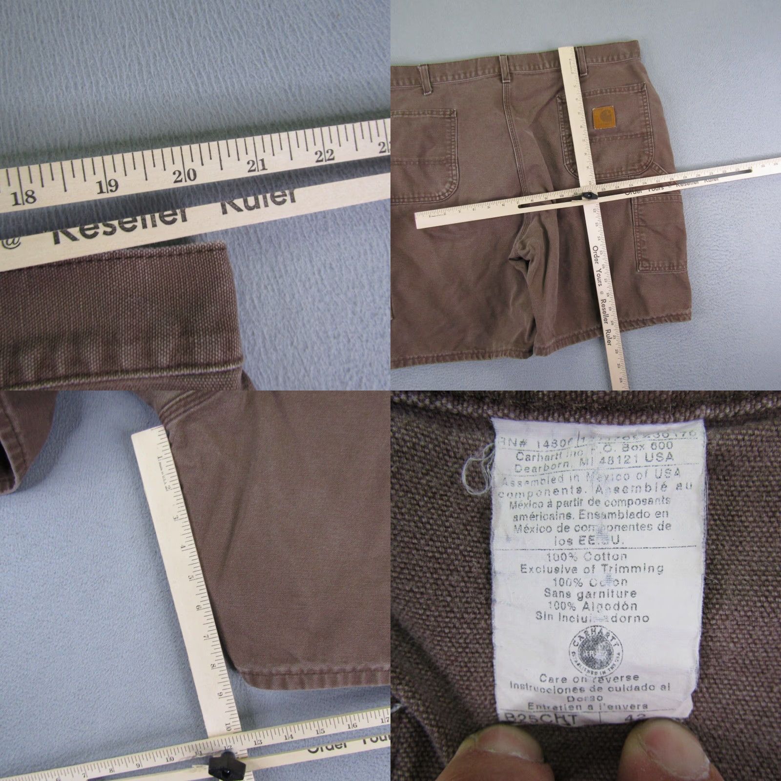 Carhartt VINTAGE Carhartt Shorts Mens 42x8 Brown Chestnut Carpenter Canvas Utility Work Cargo Short Regular Inseam 8" Brown Mens Size US 41 - 8 Thumbnail