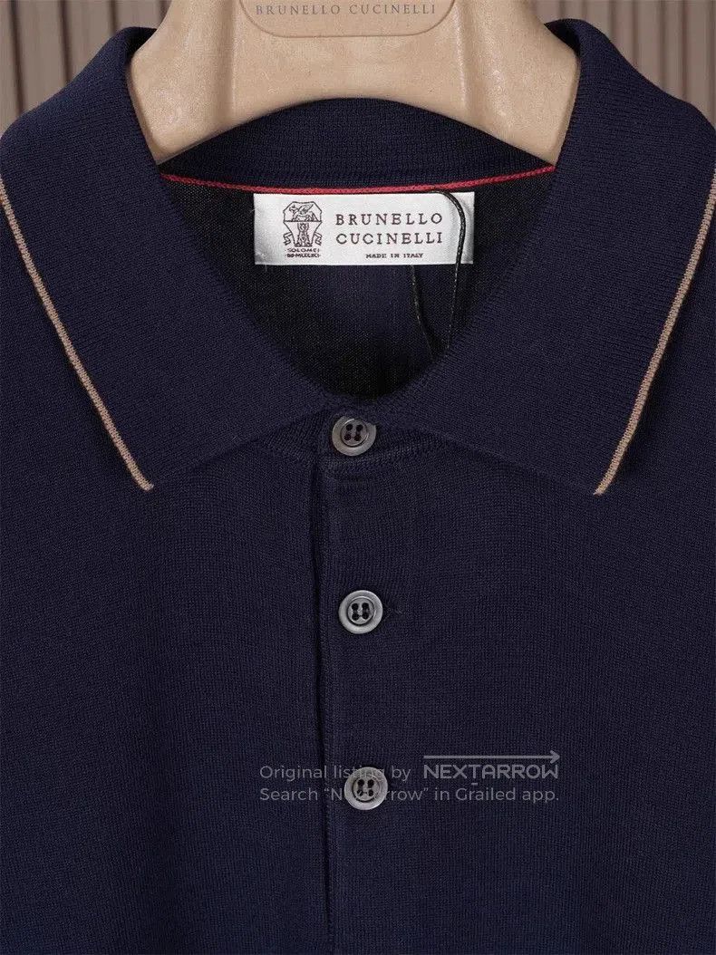 Brunello Cucinelli Brunello Cucinelli Men's Long Sleeve Polo. Size US XL / EU 56 / 4 - 2 Thumbnail