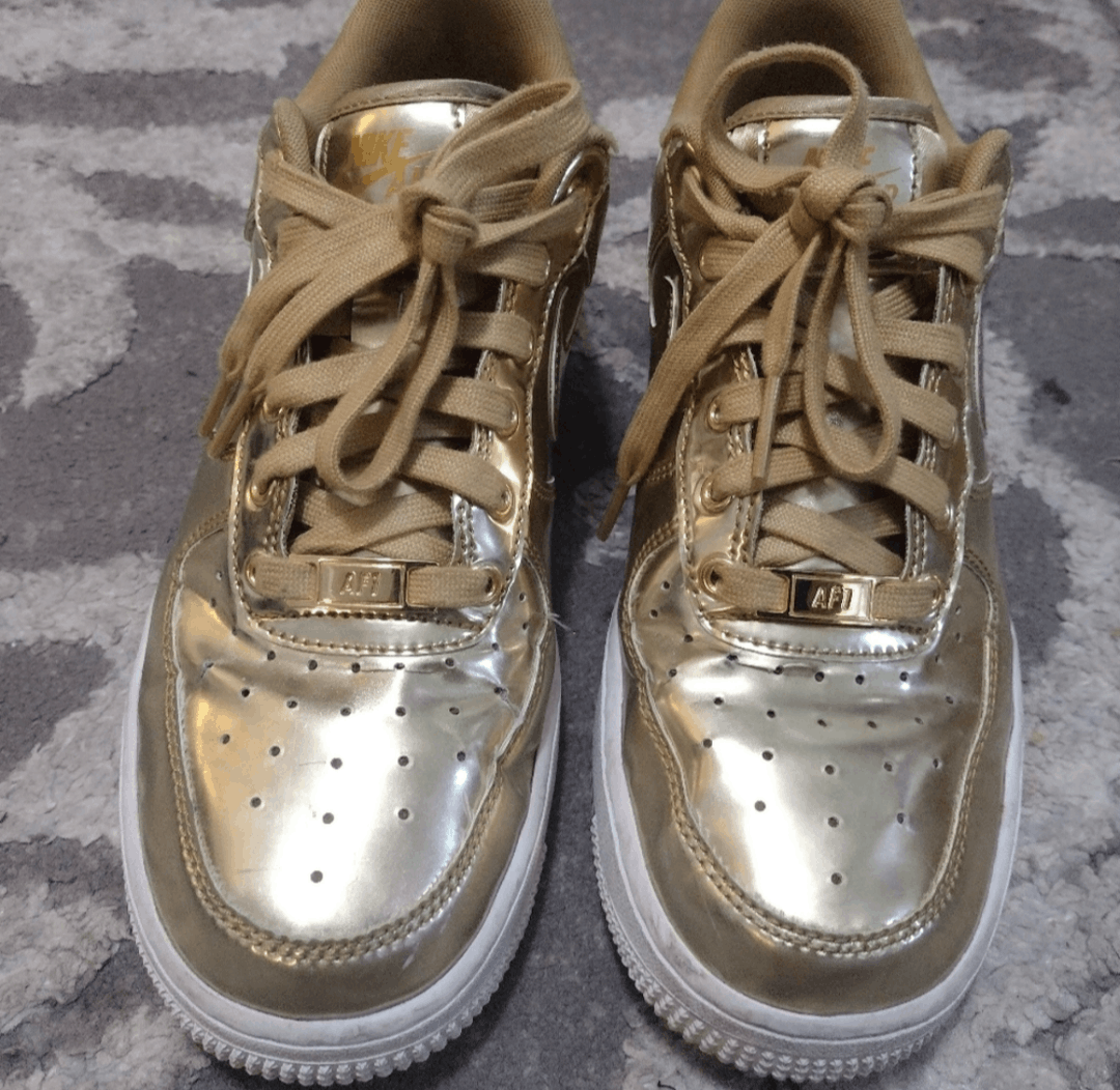 Nike Nike AF1 metallic gold sneakers Size US 8 / IT 38 - 6 Thumbnail